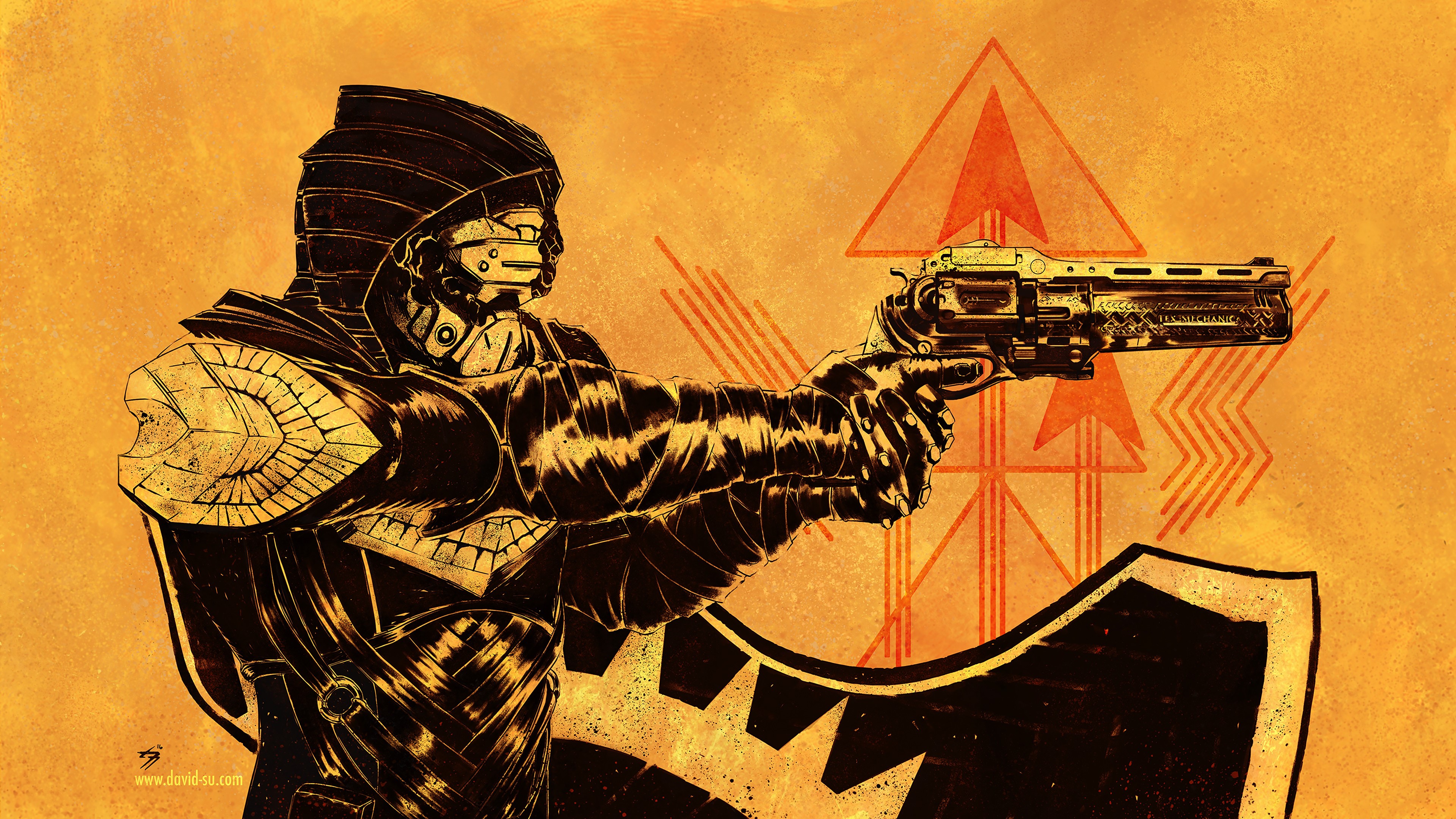 Hunter with Hand Cannon from Destiny 2 HD Wallpaper