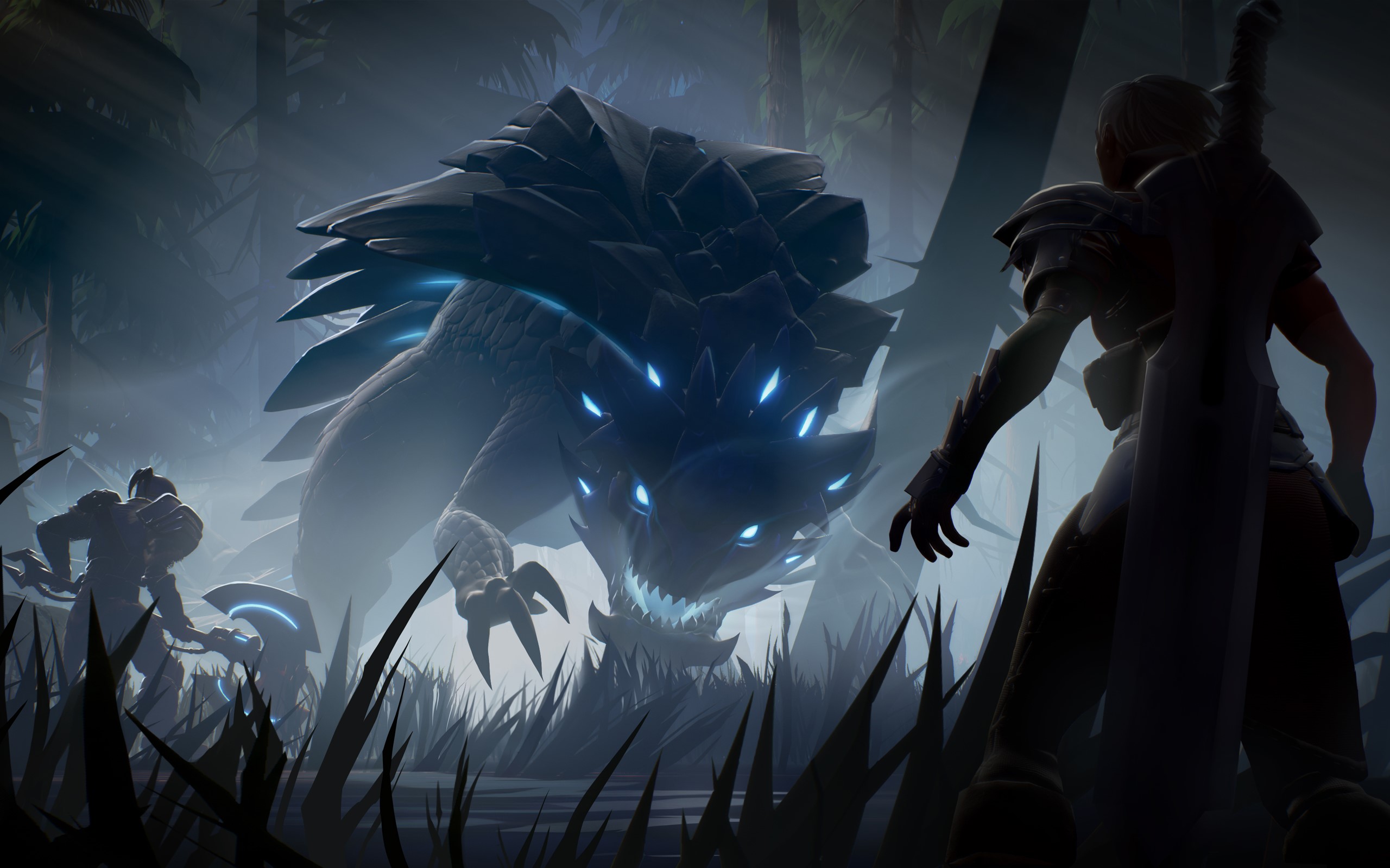 Behemoth and hunters in Dauntless video game HD Wallpaper