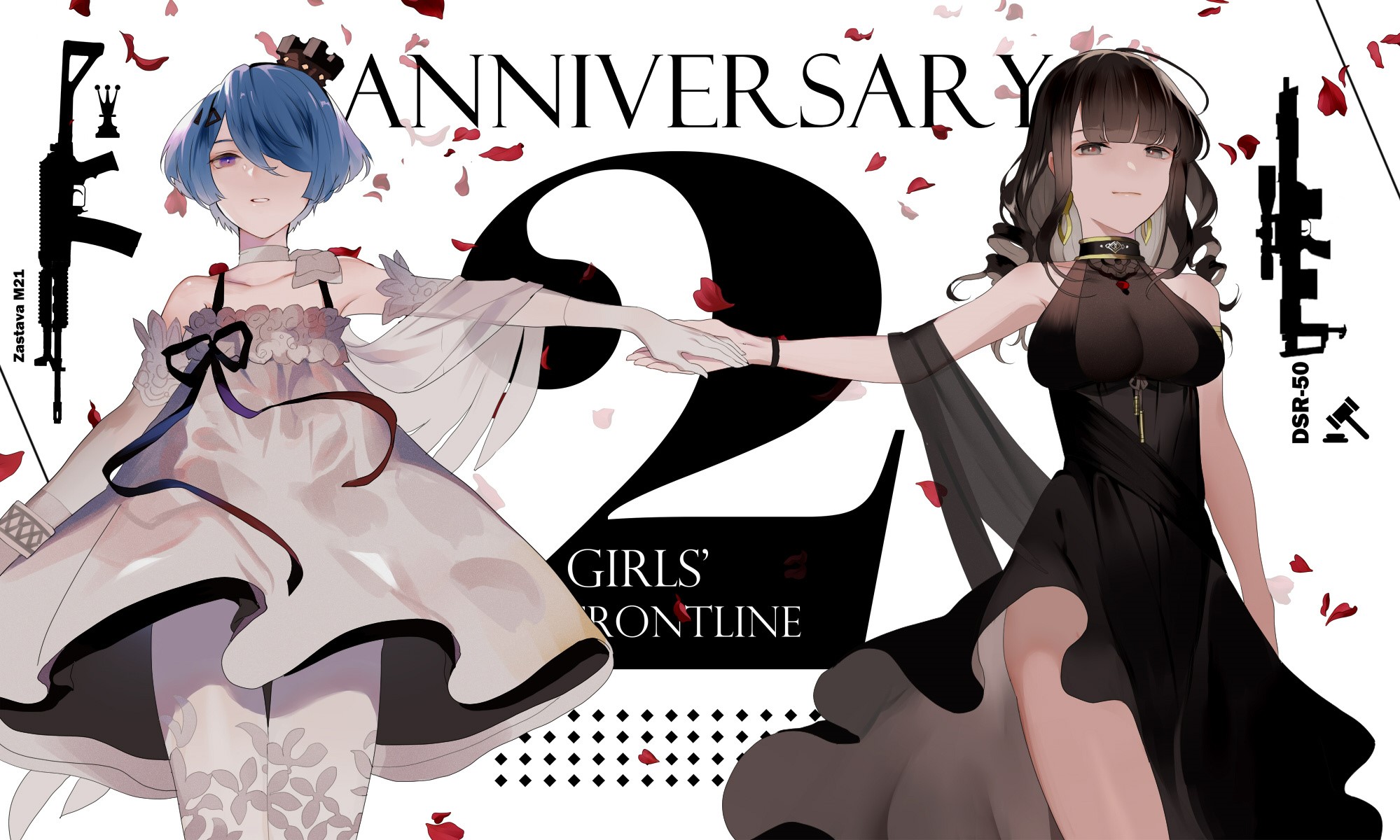 2nd Anniversary Girls' Frontline art with Zastava M21 and DSR-50 HD Wallpaper