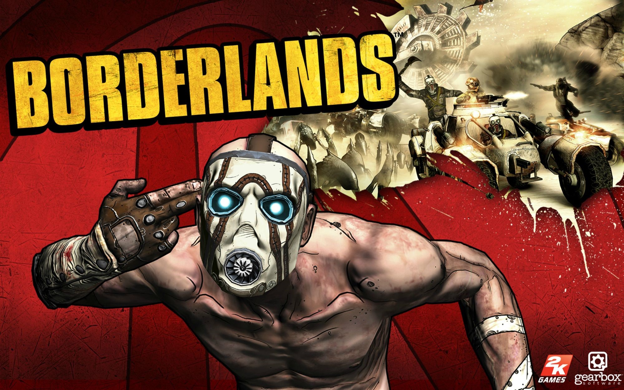 Borderlands Psycho with vehicles and enemies HD Wallpaper