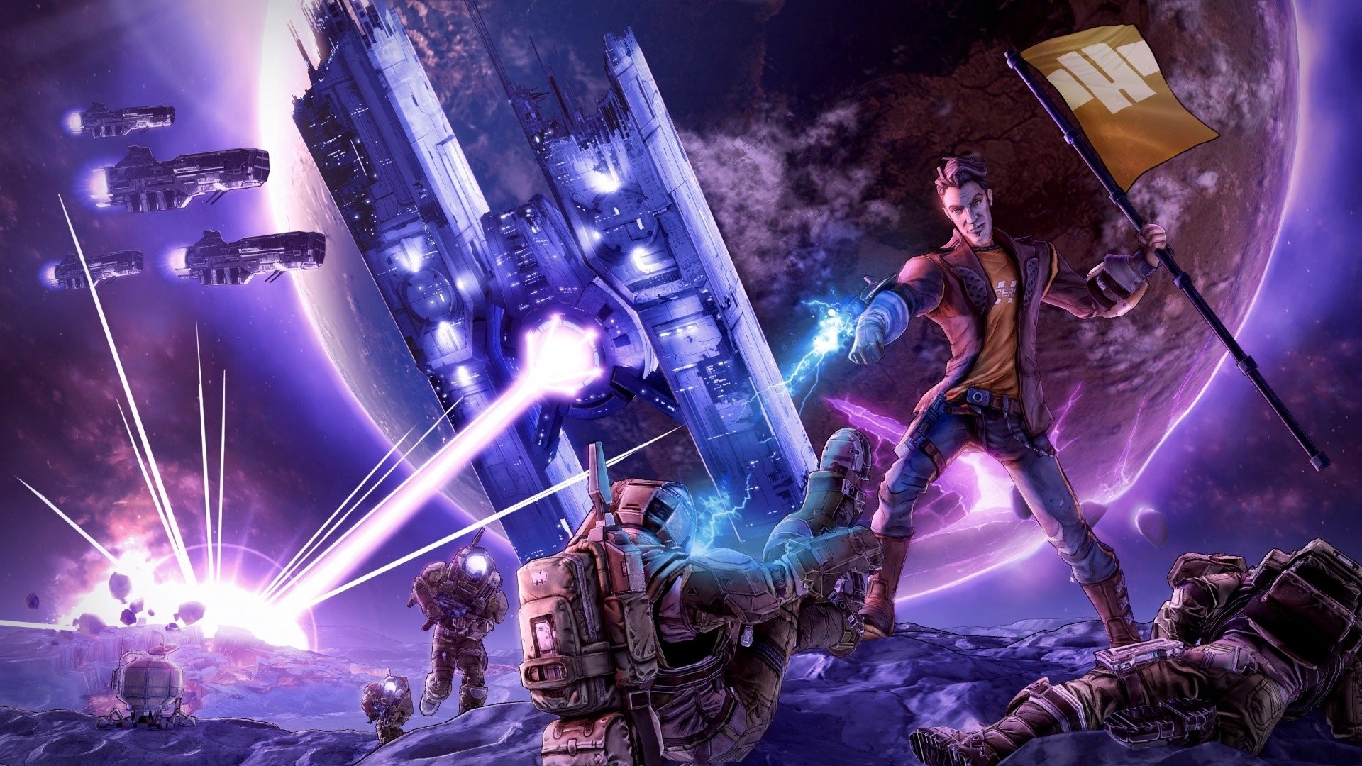 Handsome Jack from Borderlands: The Pre-Sequel with Hyperion forces HD Wallpaper