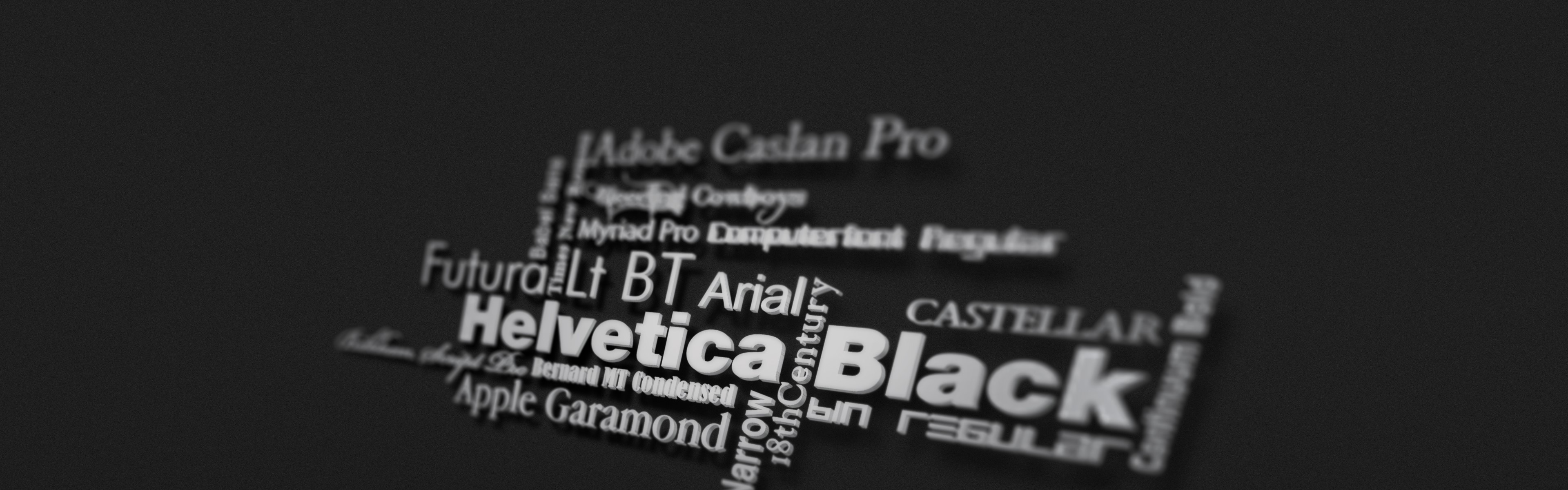 Typography word cloud with font names HD Wallpaper