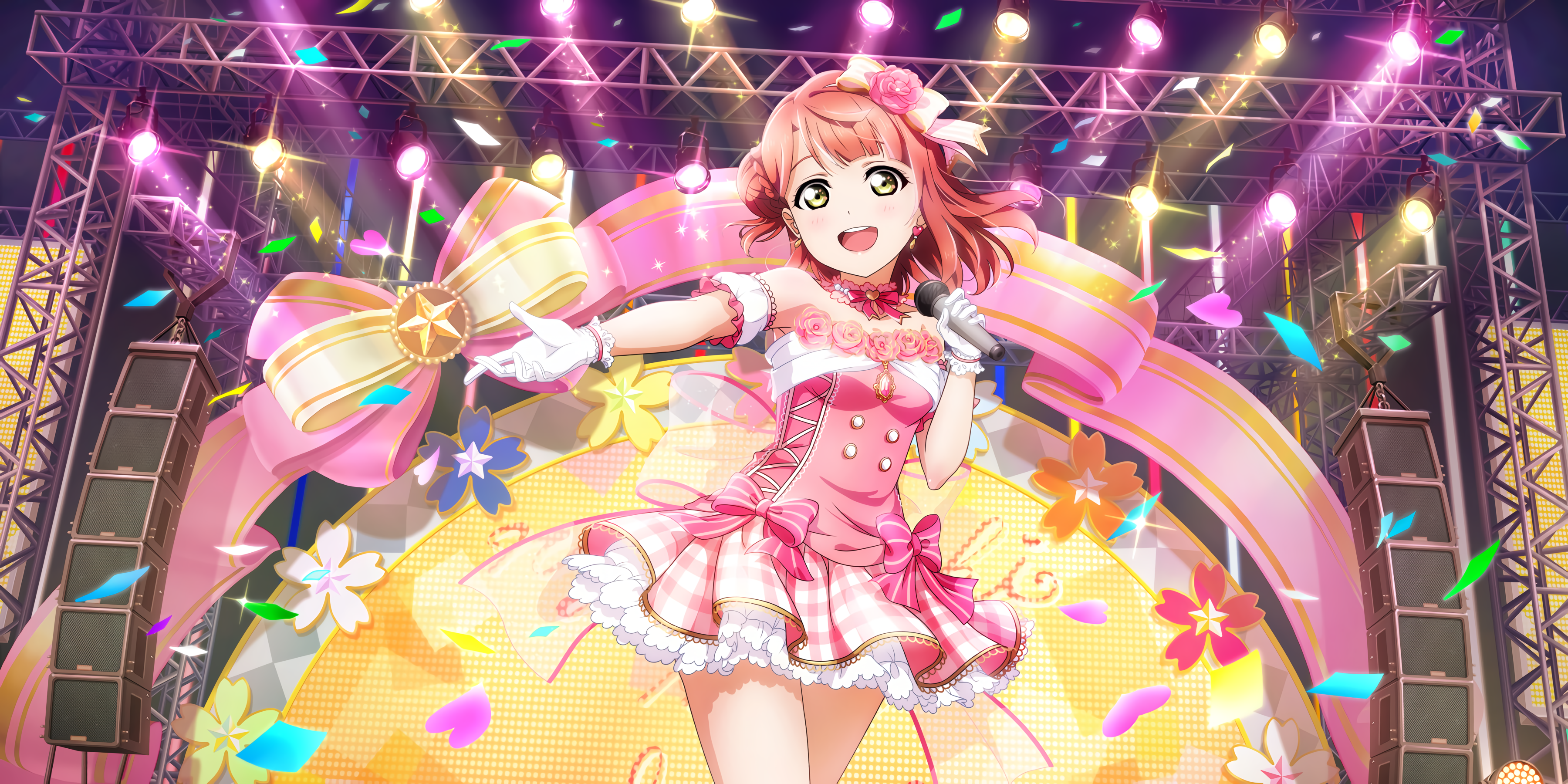 Uehara Ayumu from Love Live! Sunshine performing on stage HD Wallpaper