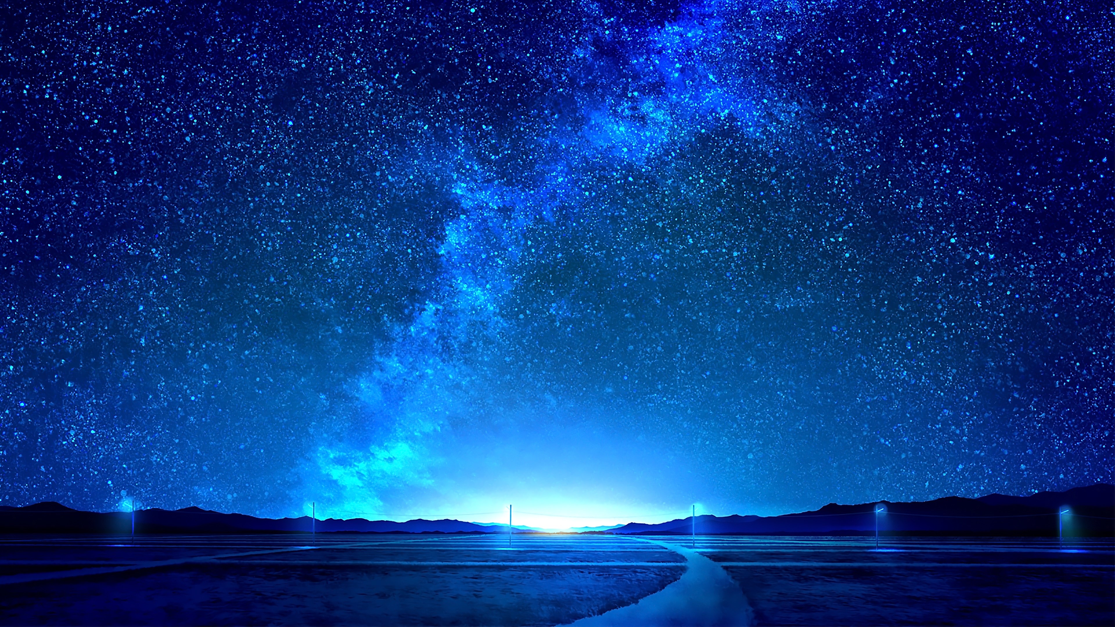 4K Blue Galaxy Space Artwork HD Wallpaper