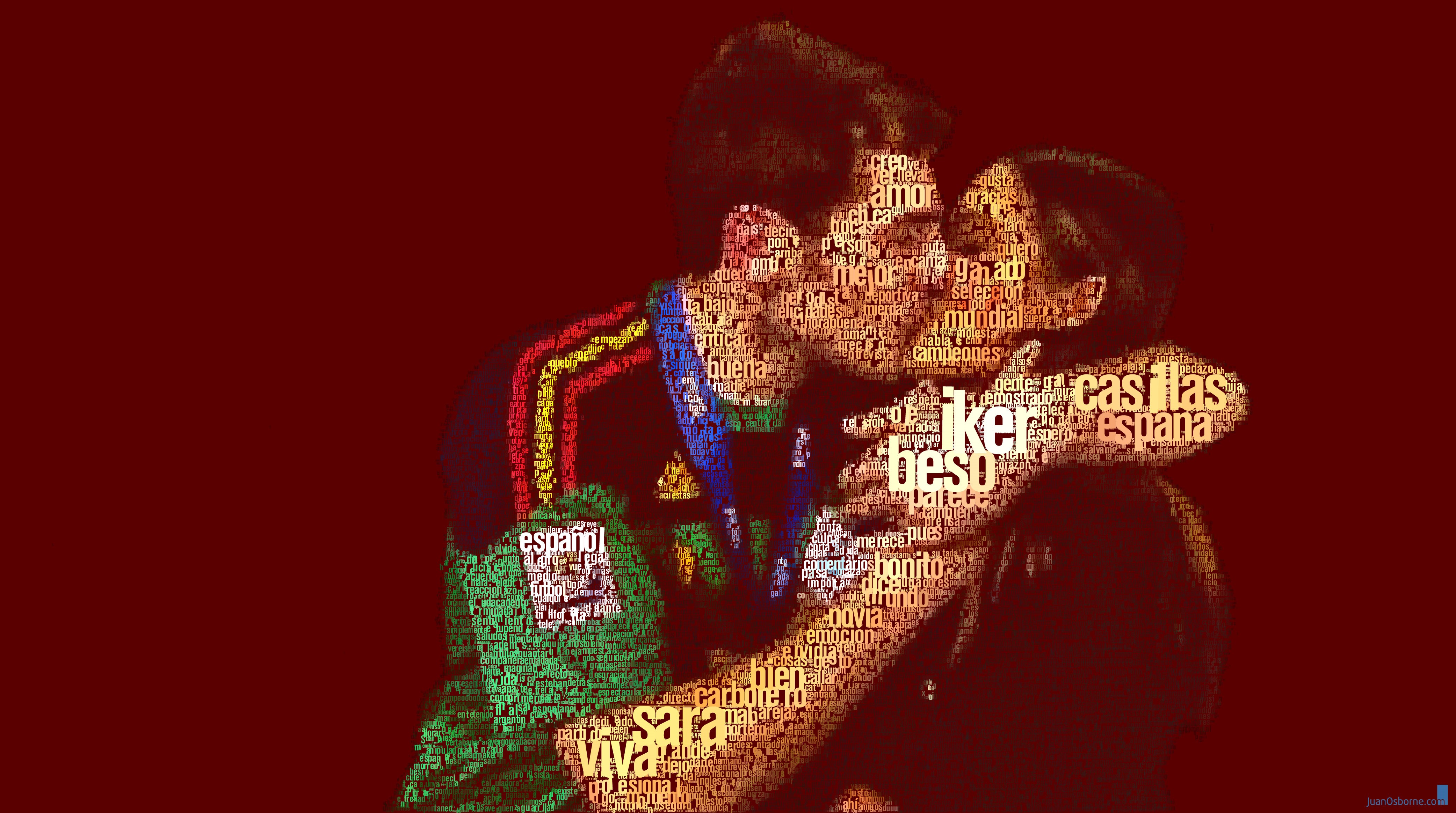 4K word cloud artwork of Iker Casillas HD Wallpaper