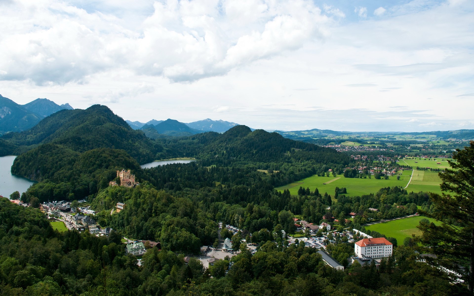 Hohenschwangau Castle and Alpsee Lake, Bavaria HD Wallpaper