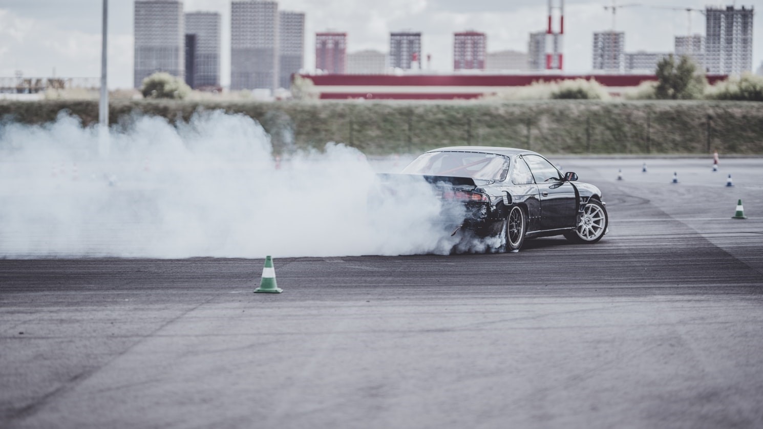 Nissan S14 drifting, producing smoke HD Wallpaper