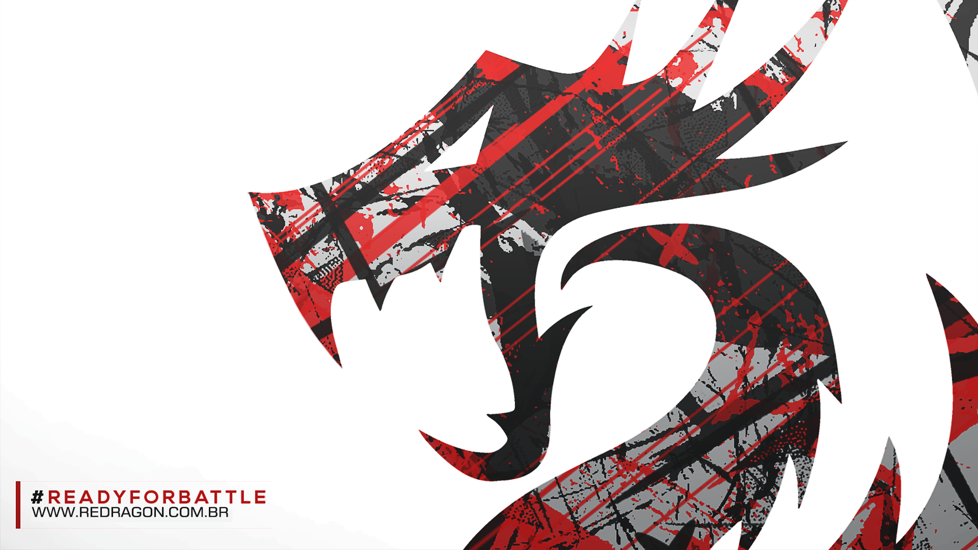 Redragon logo with #READYFORBATTLE and website HD Wallpaper