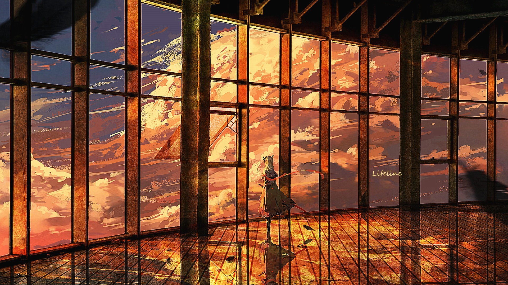 Talulah from Arknights standing by a large window HD Wallpaper