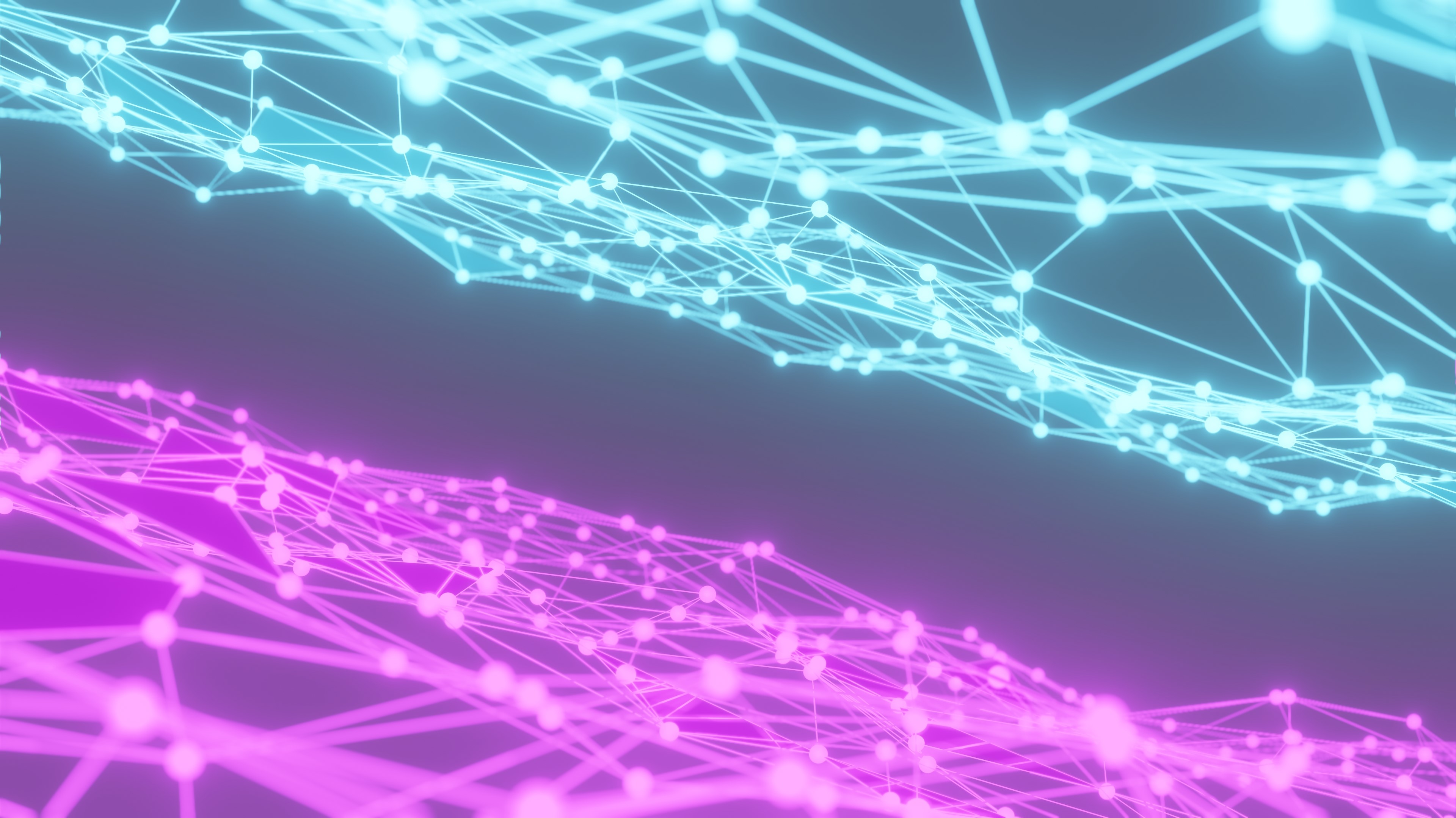 Abstract Plexus Network with Cyan and Pink Neon Lines HD Wallpaper