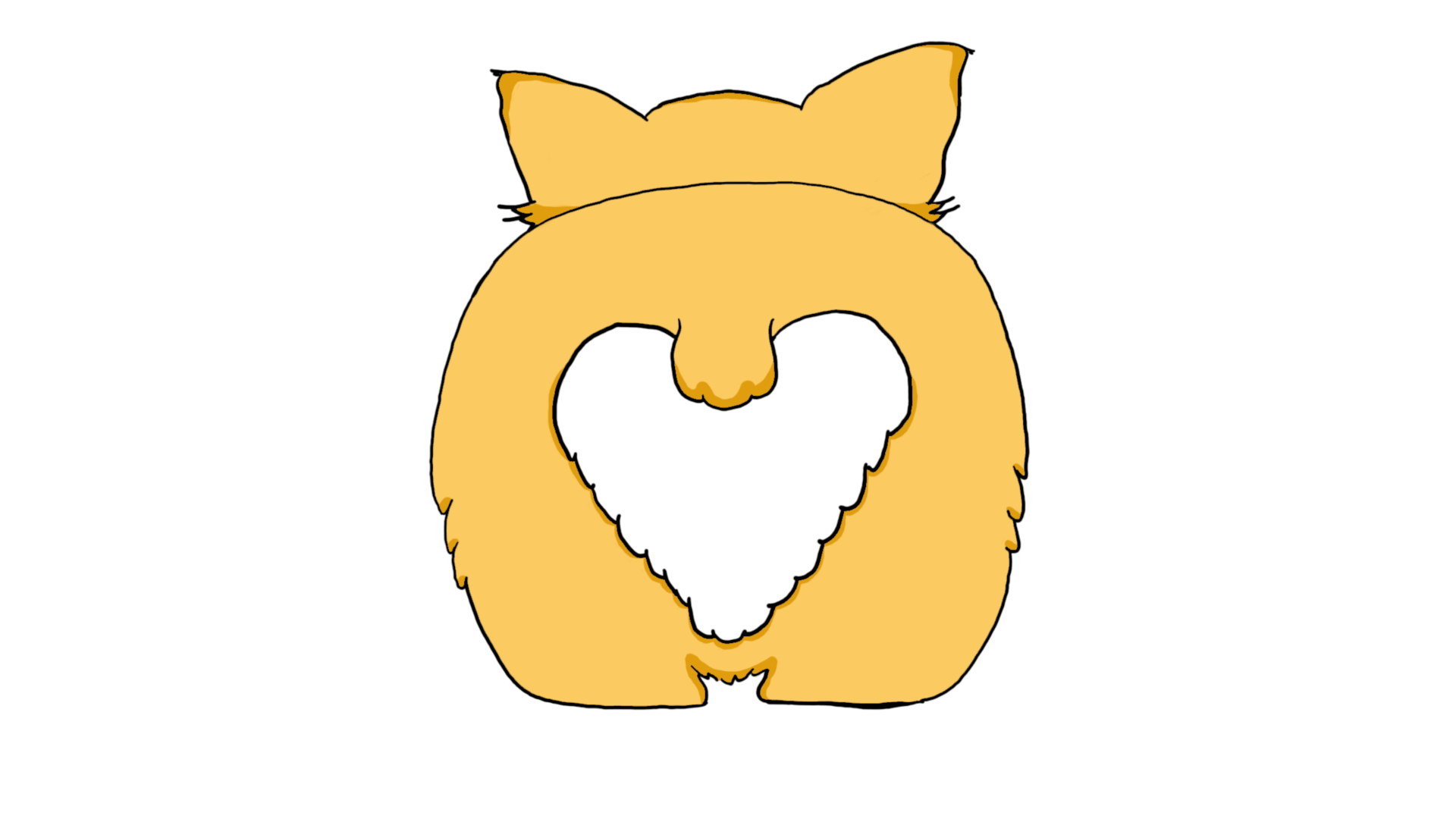 Orange Corgi butt with heart-shaped hole HD Wallpaper