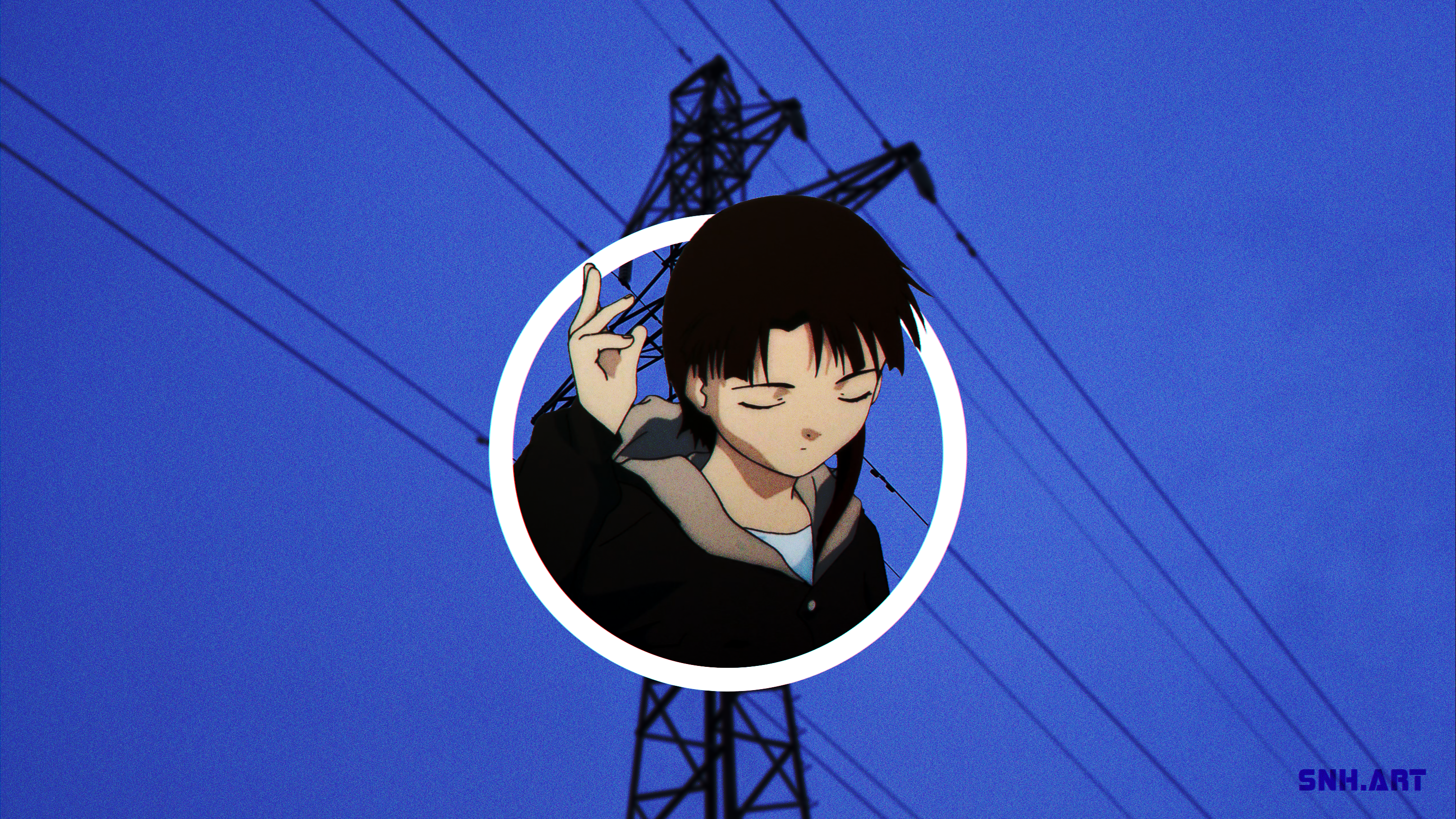 Lain Iwakura from Serial Experiments Lain in a circle HD Wallpaper