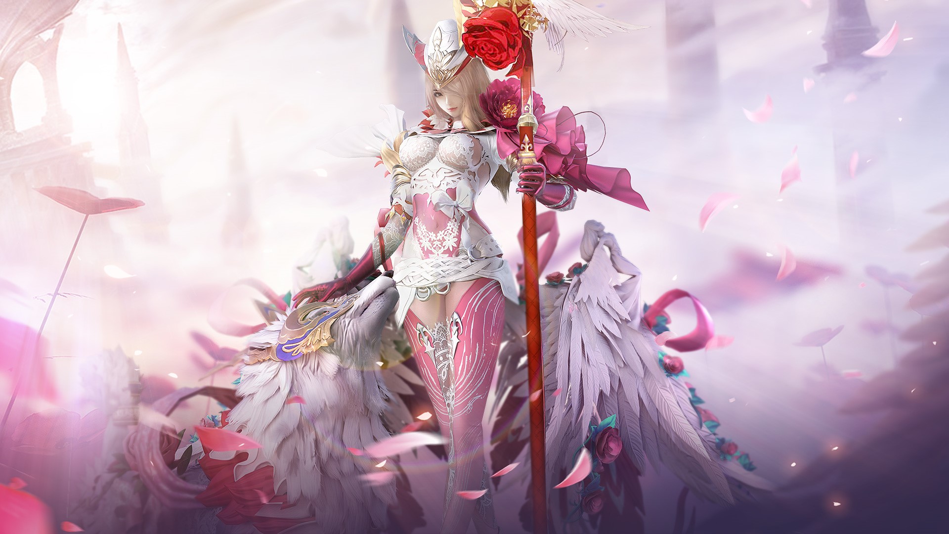 Fantasy girl with wolves from Blood of Steel HD Wallpaper