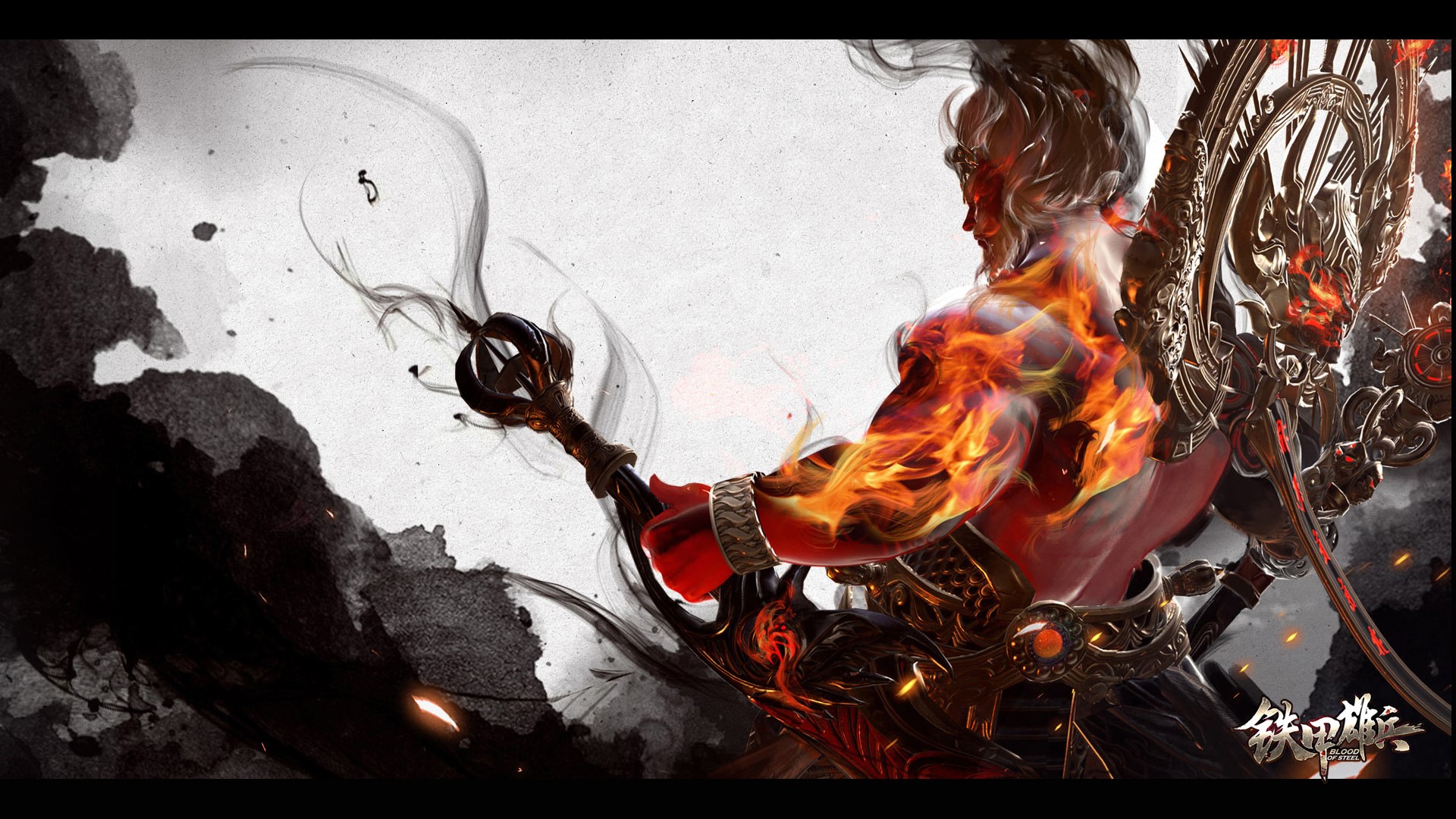 Character from Blood of Steel with fiery body HD Wallpaper