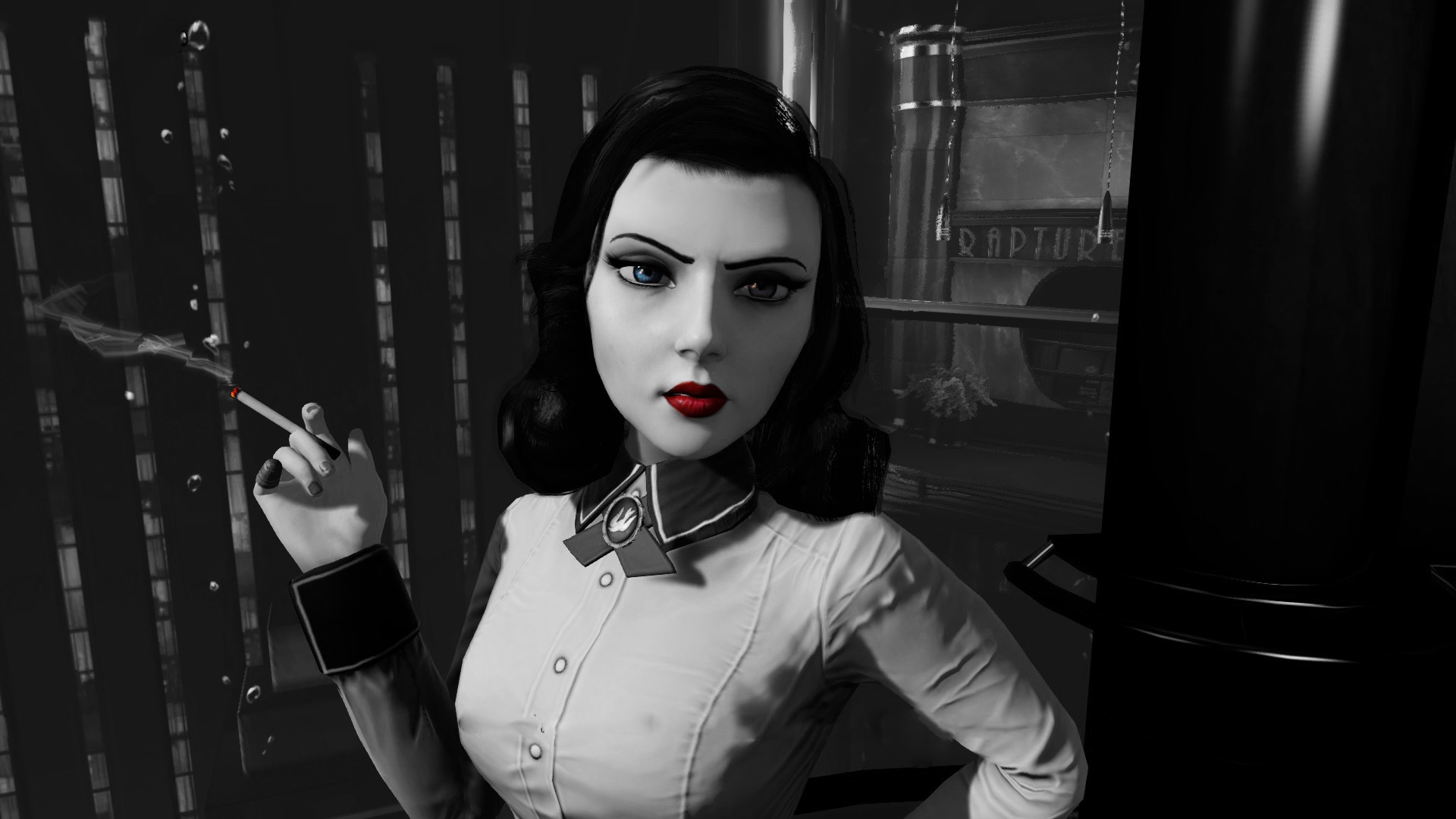 Elizabeth from BioShock Infinite smoking HD Wallpaper