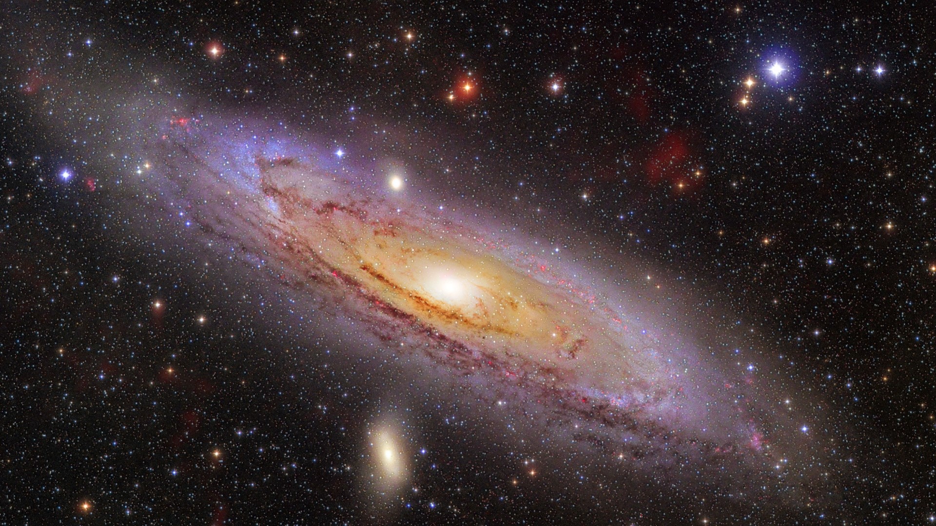 Andromeda Galaxy with stars and nebula HD Wallpaper