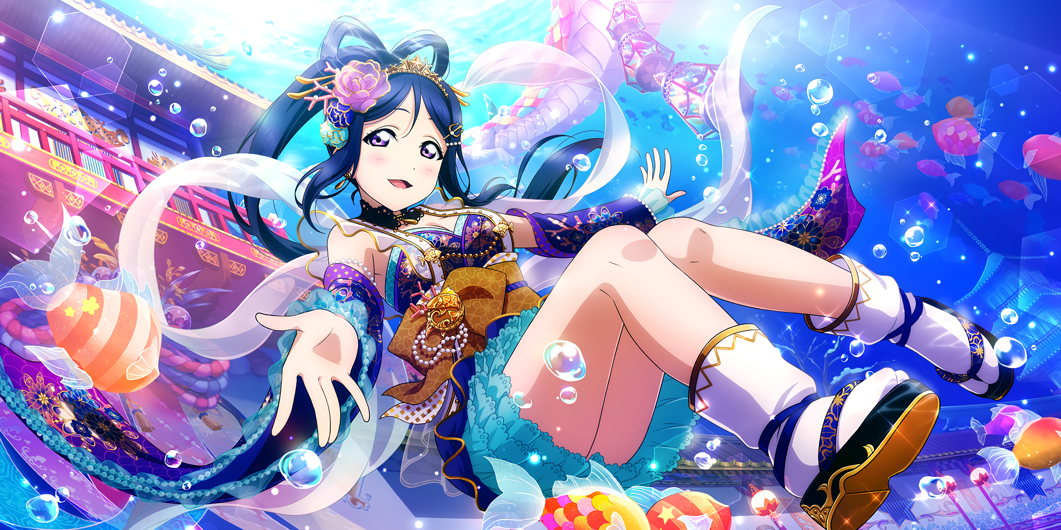 Matsuura Kanan from Love Live! Sunshine!! underwater HD Wallpaper