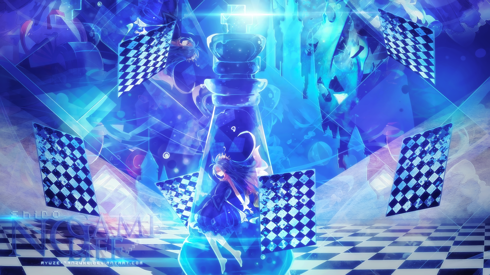 Shiro from No Game No Life in a Chess Game HD Wallpaper