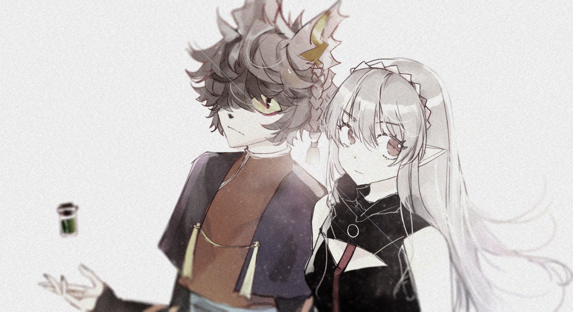 Aak and Warfarin from Arknights HD Wallpaper