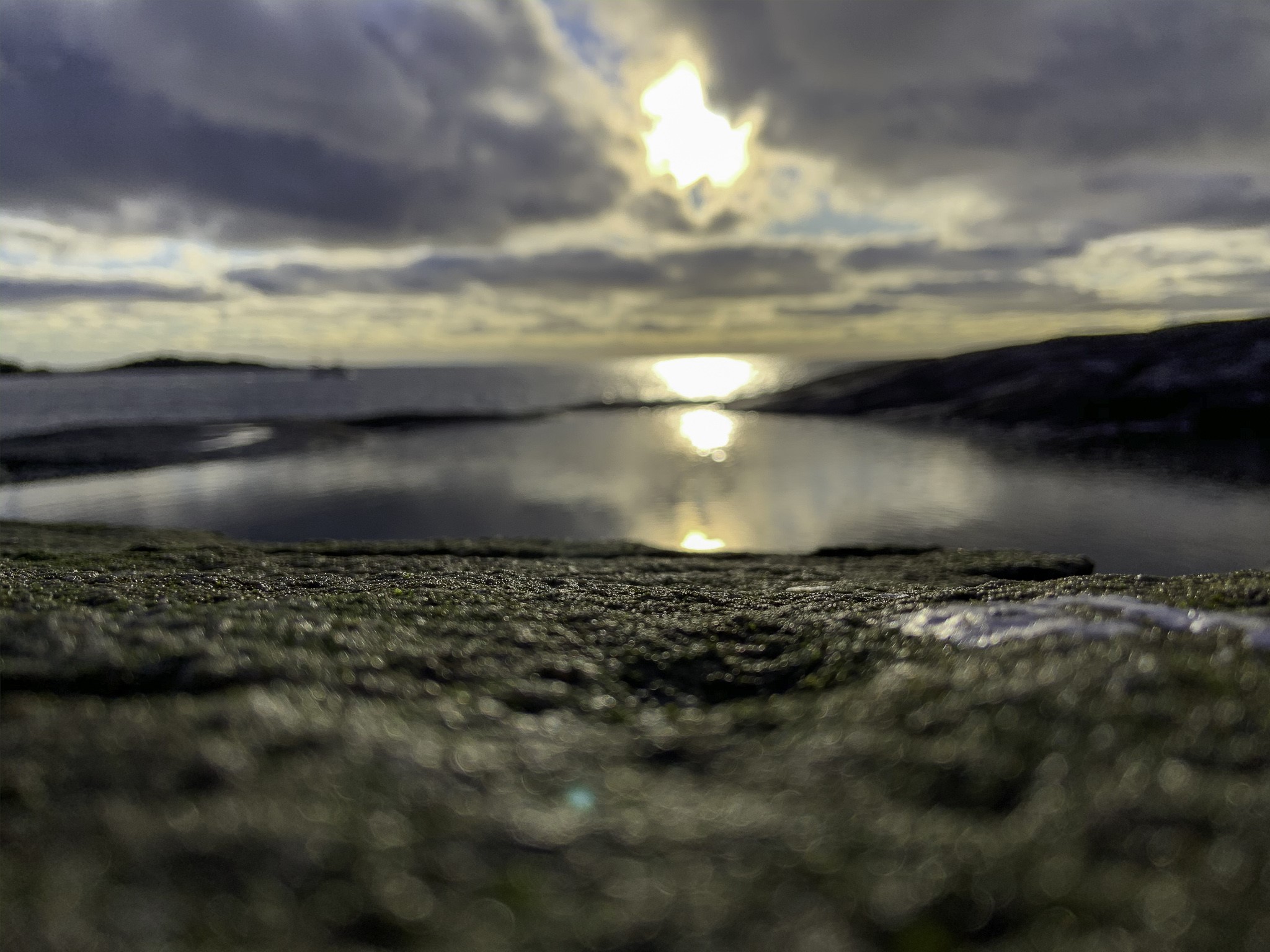 Winter sunset over a Norwegian fjord HD Wallpaper