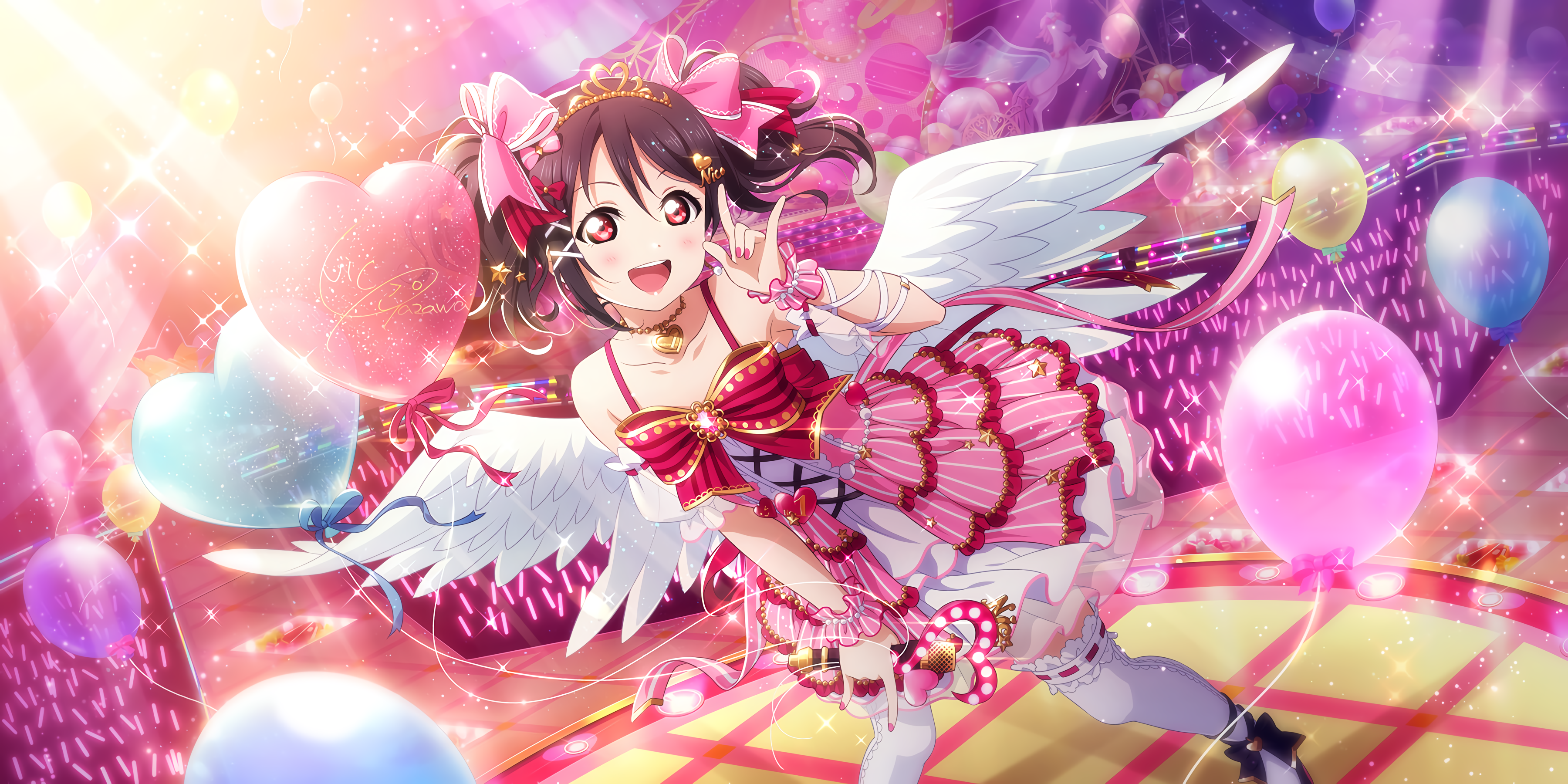 Yazawa Nico from Love Live! Series with Angel Wings HD Wallpaper