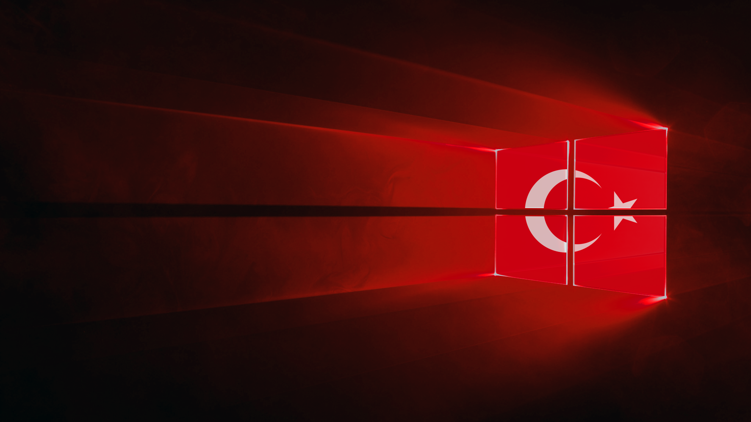 Turkey Flag Windows 10 Red Theme HD Wallpaper