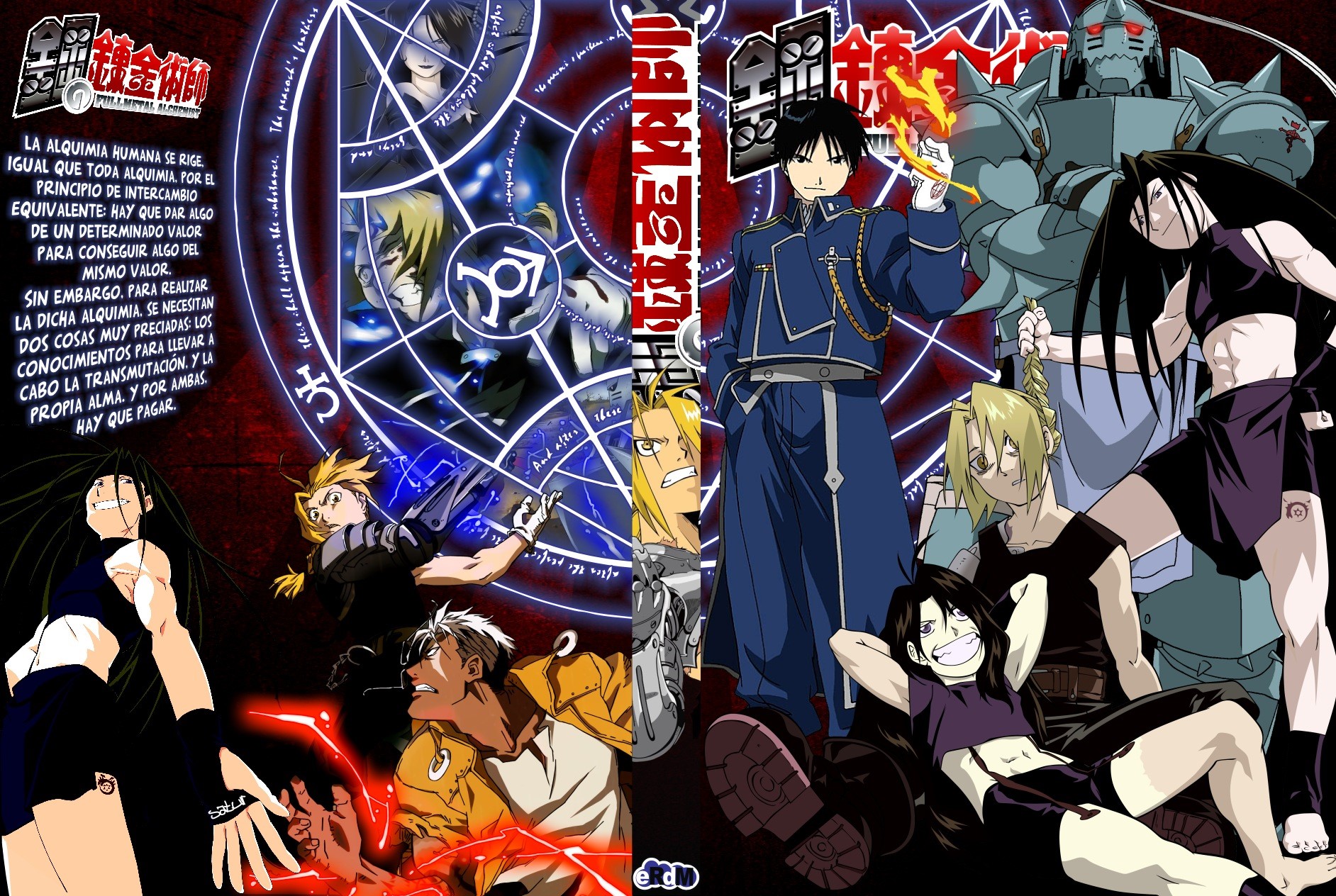 Fullmetal Alchemist characters with alchemy circles HD Wallpaper