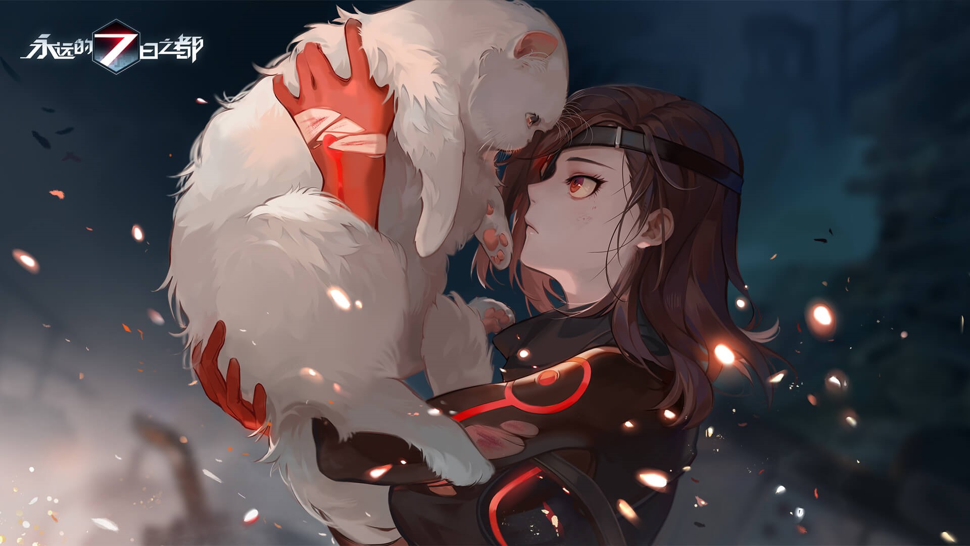 Girl holding a white cat from Forever 7th Capital HD Wallpaper