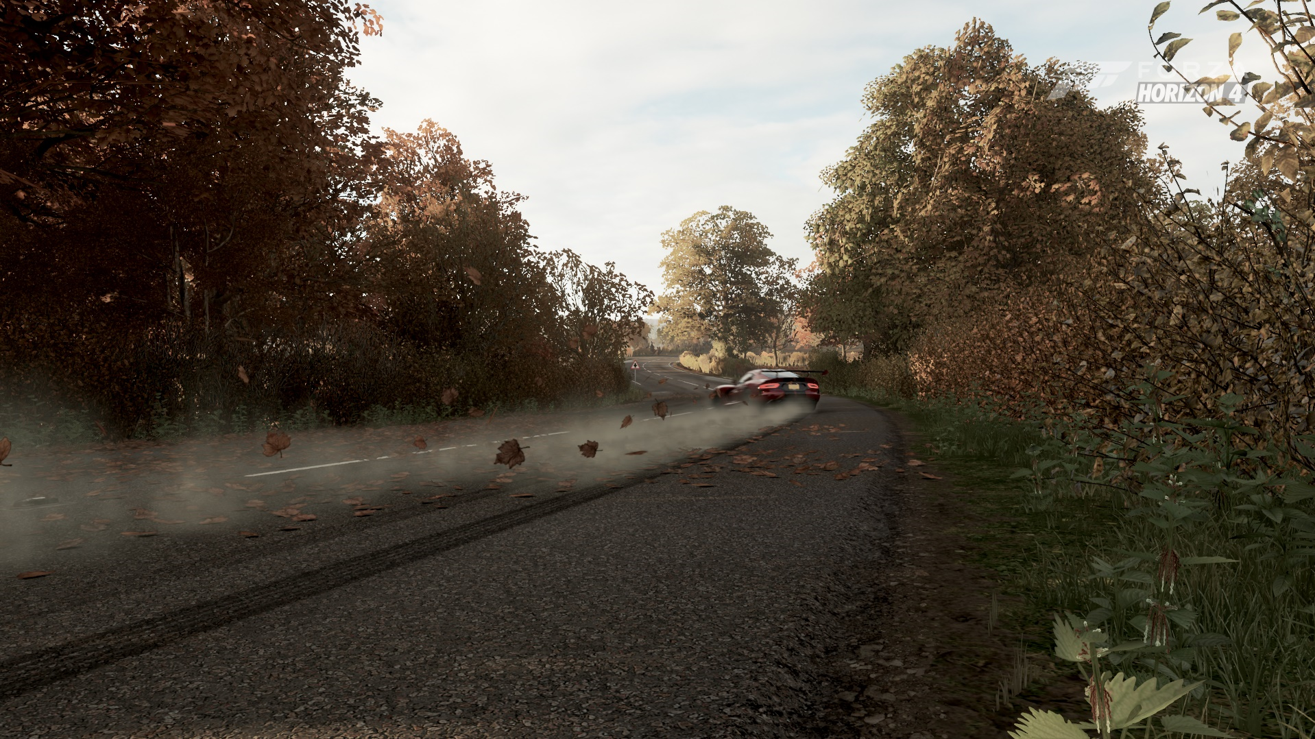 Dodge Viper drifting on a road in Forza Horizon 4 HD Wallpaper