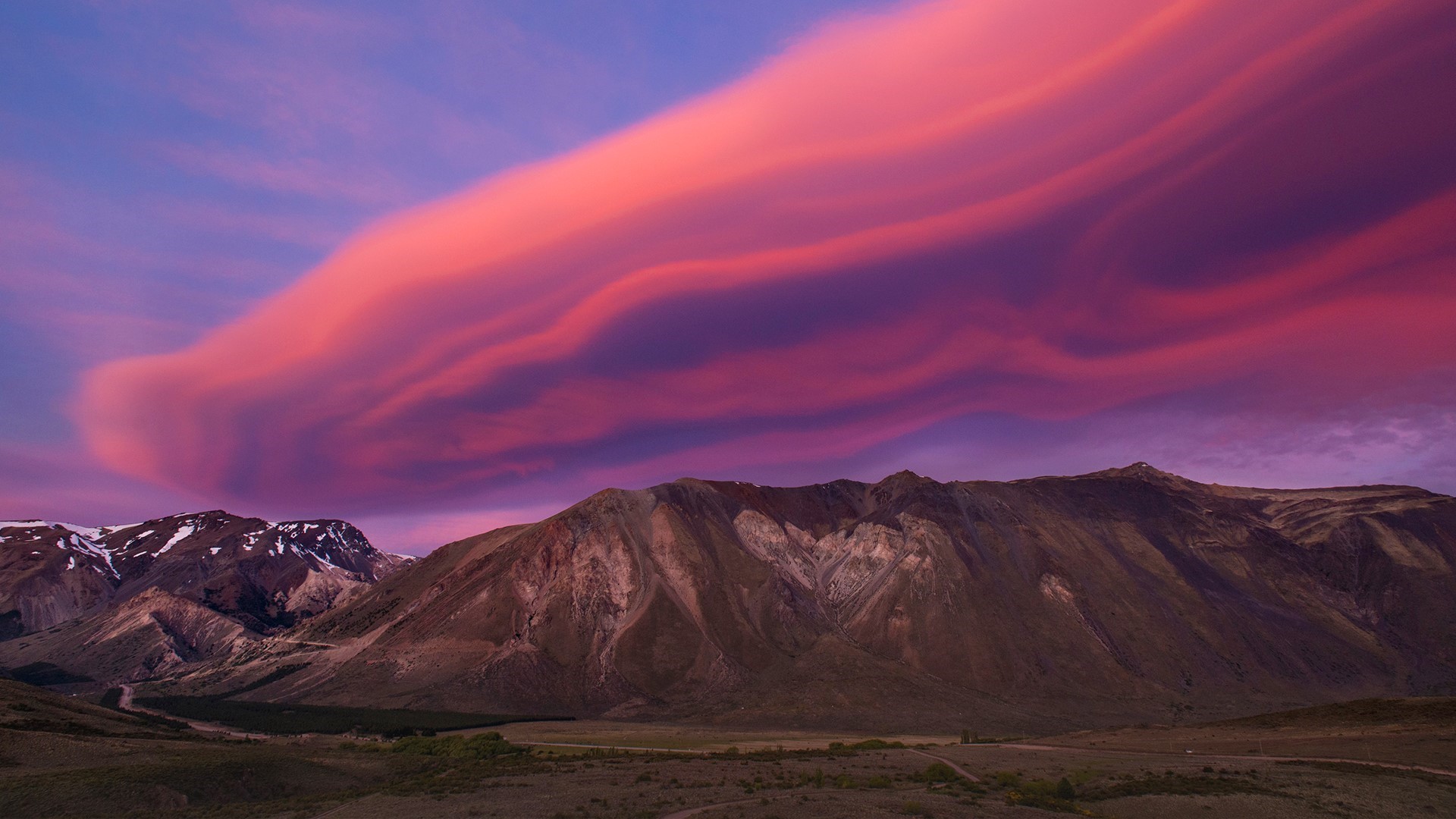 Pink clouds over mountains in Argentina HD Wallpaper