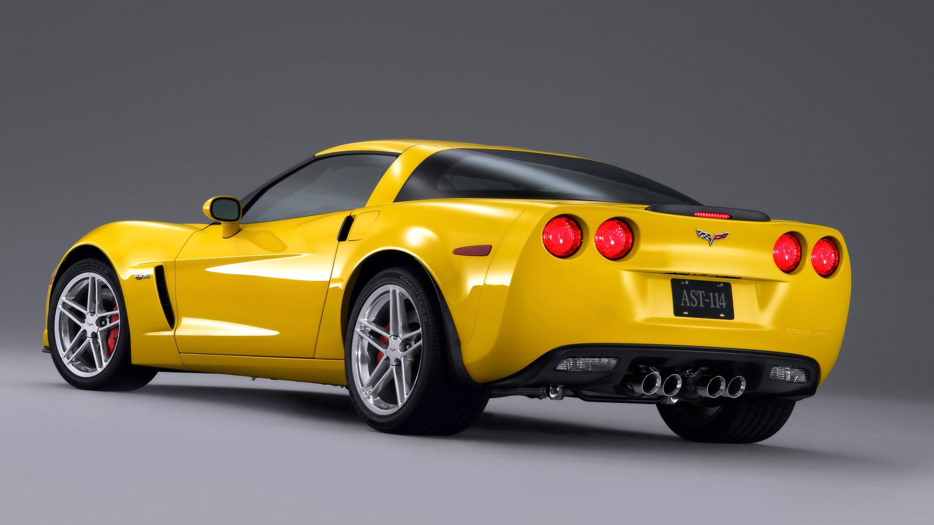 Yellow Chevrolet Corvette C6 Z06 rear view HD Wallpaper