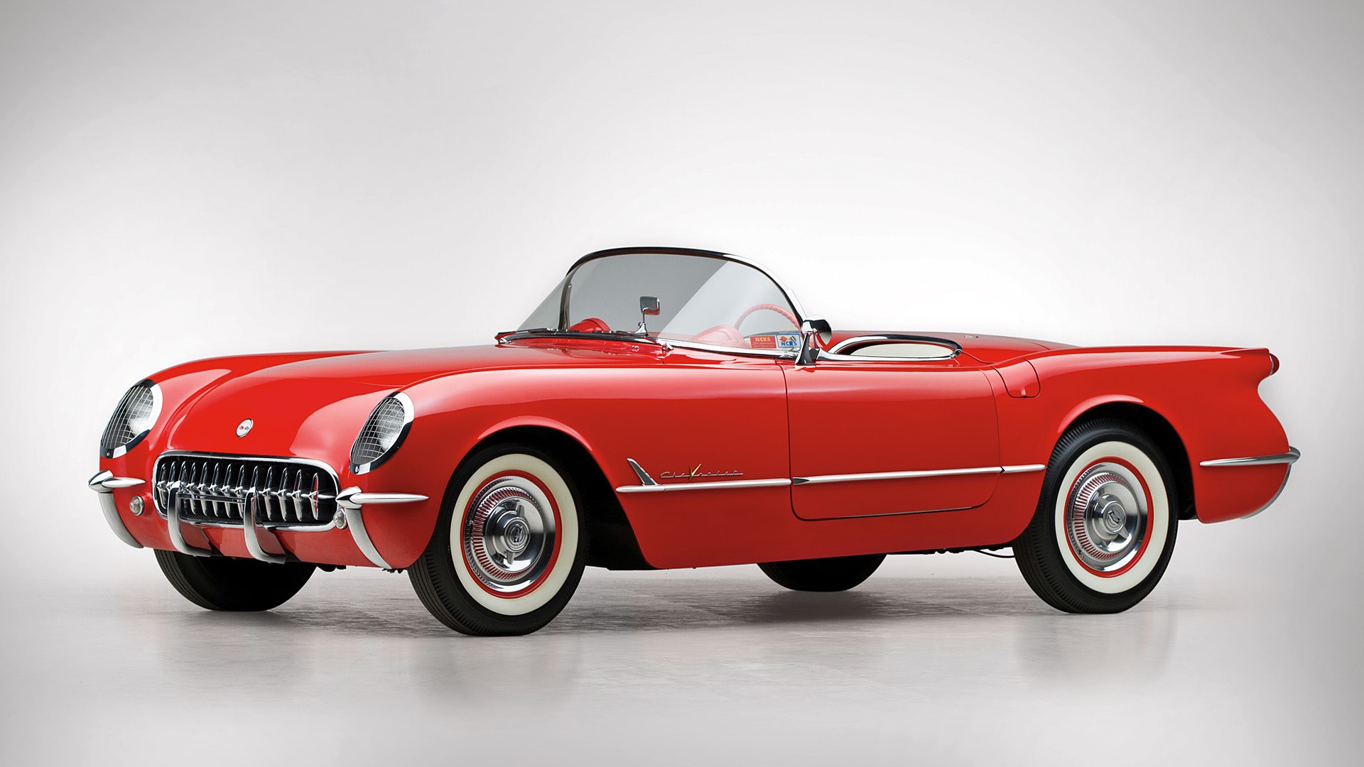 Red 1953 Chevrolet Corvette C1 Convertible HD Wallpaper
