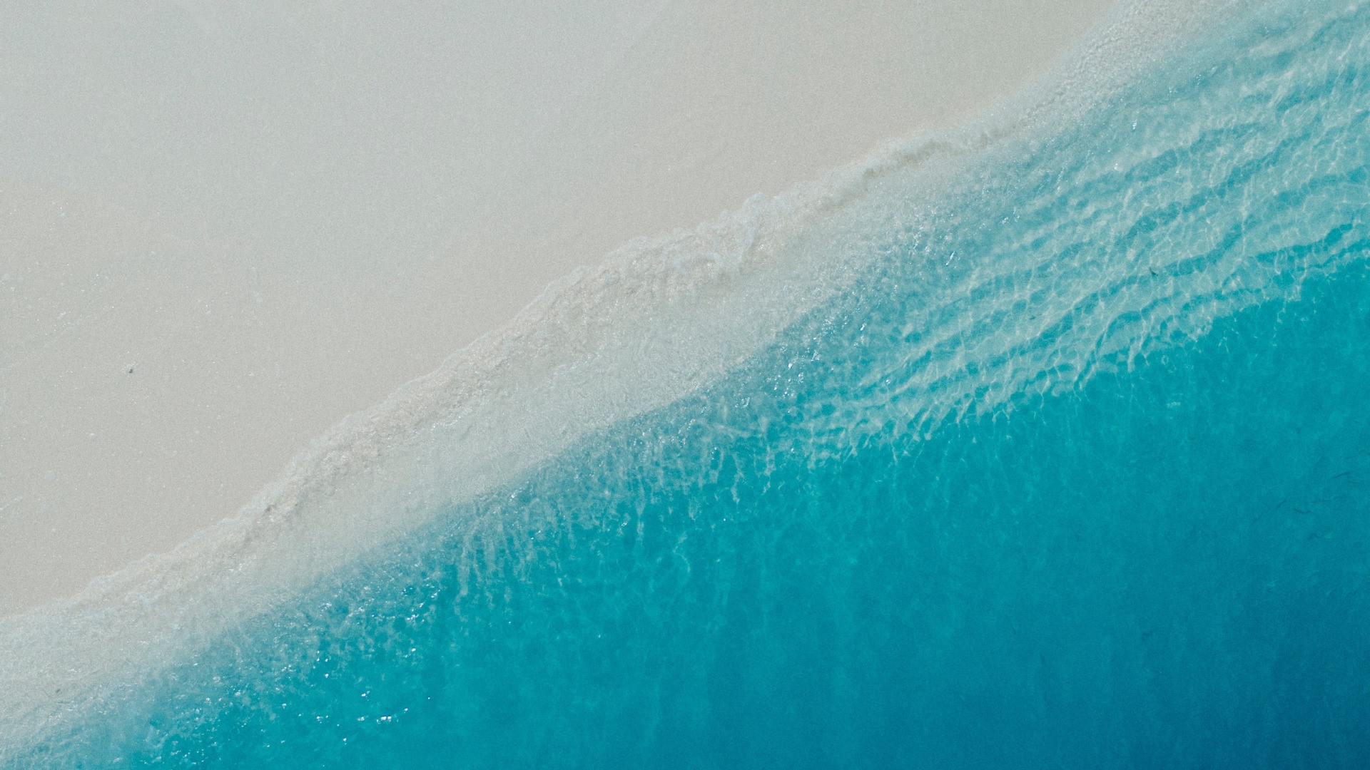 Minimalist Aerial View of a Sandy Beach and Turquoise Water HD Wallpaper