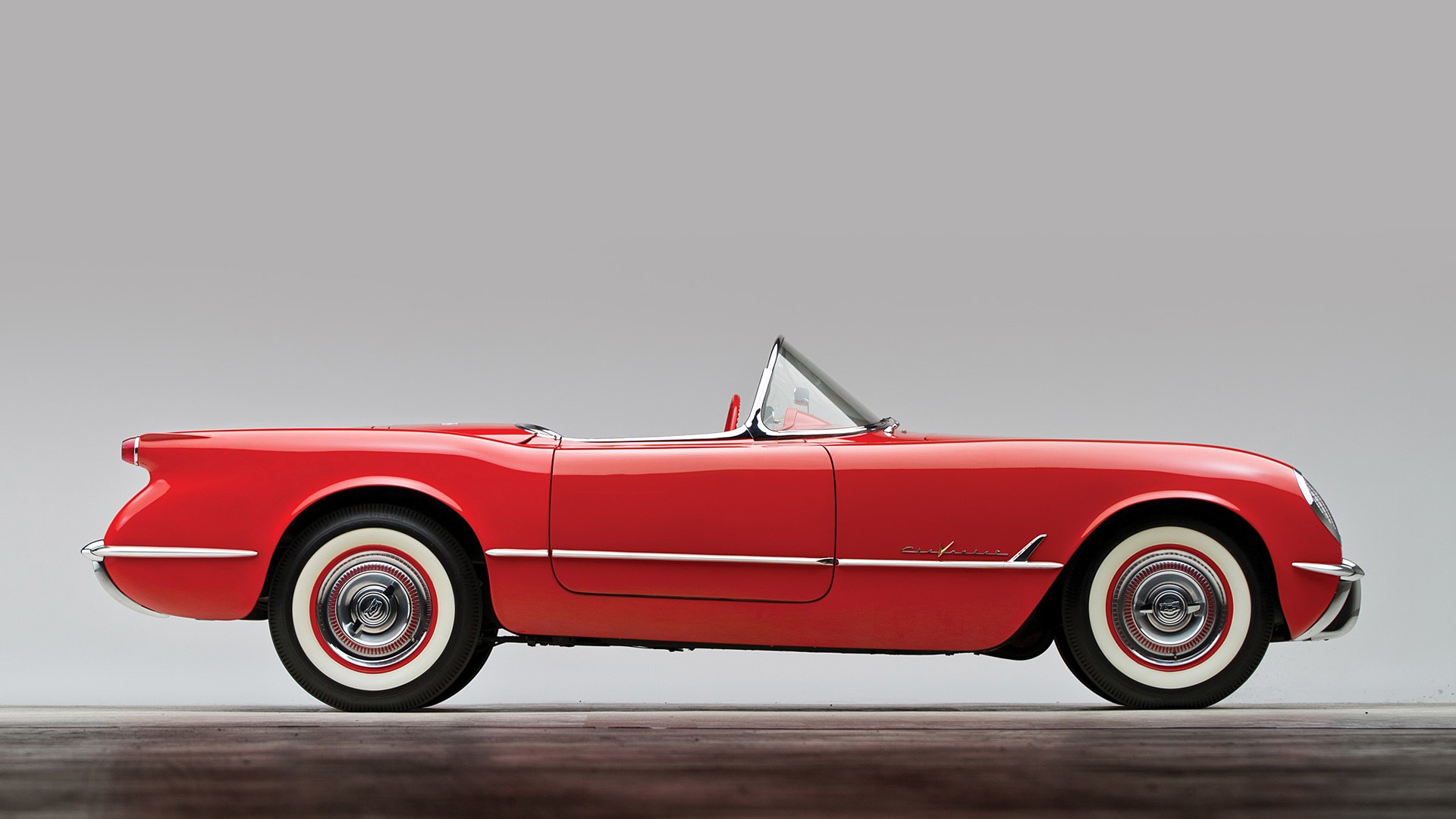 Red Chevrolet Corvette C1 Convertible HD Wallpaper