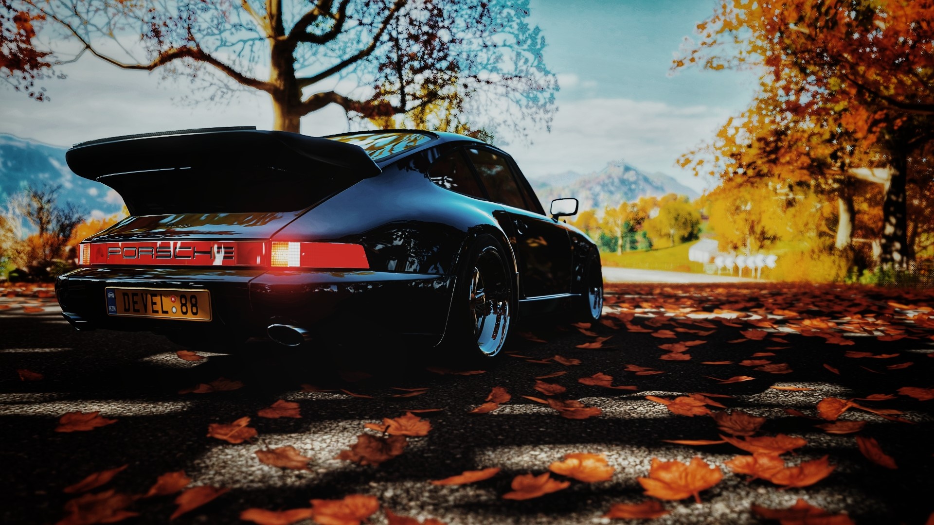 Porsche 911 964 in Fall scenery from Forza Horizon 4 HD Wallpaper