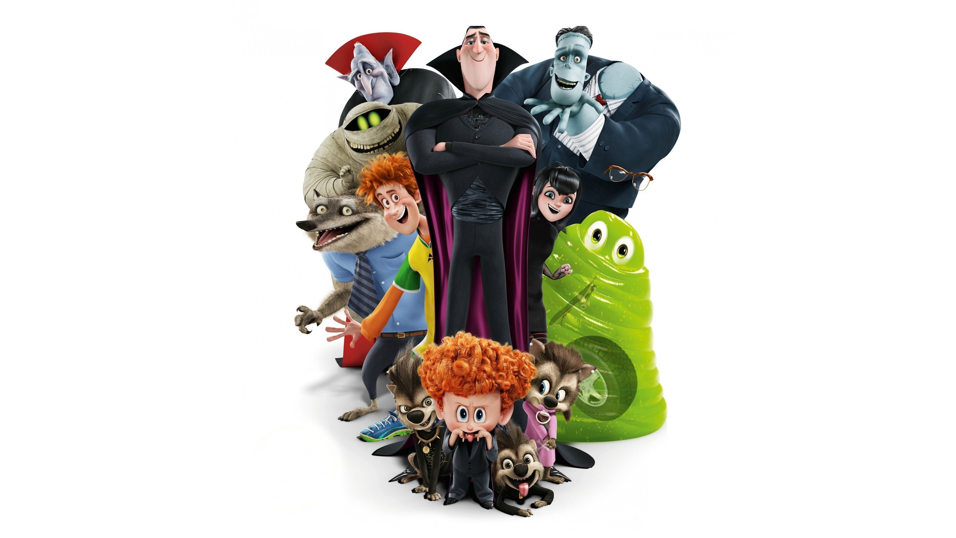 Hotel Transylvania characters on white background HD Wallpaper