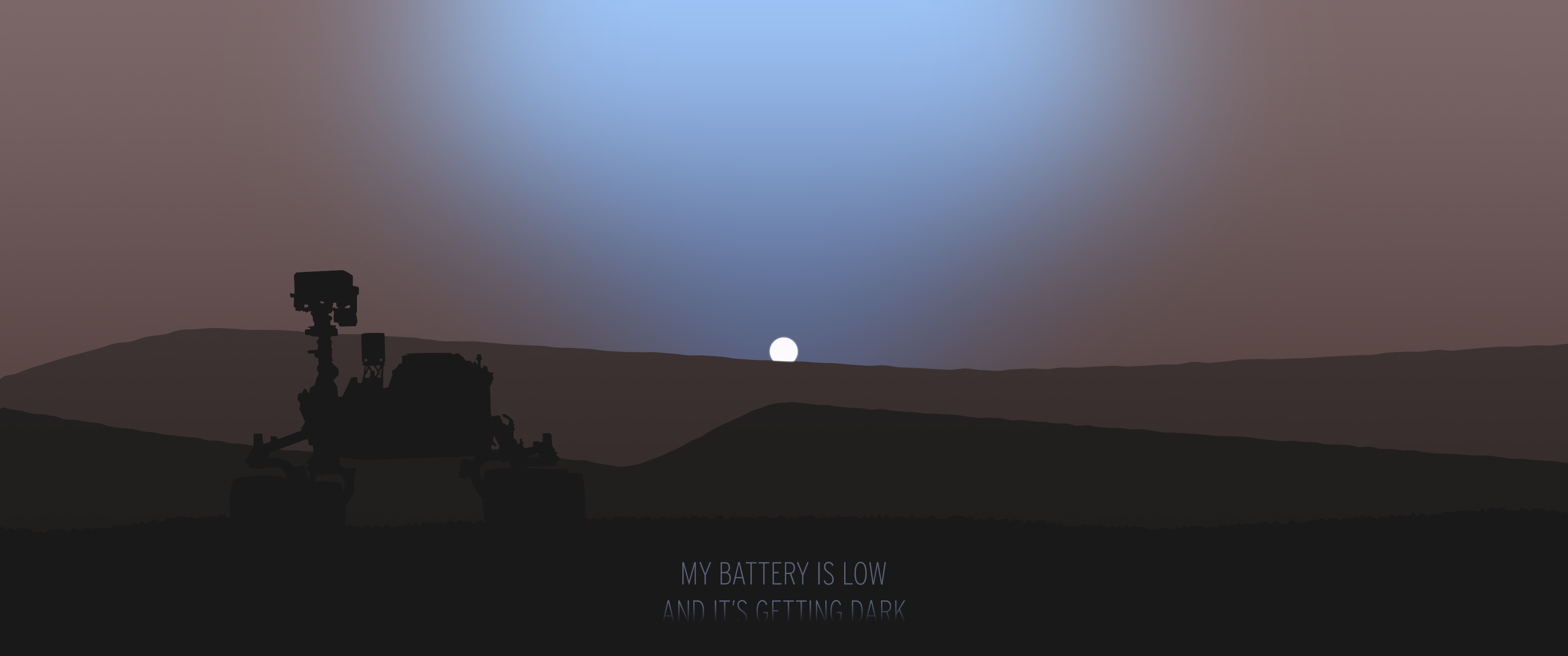 Mars Rover Silhouette at Sunset with Quote HD Wallpaper