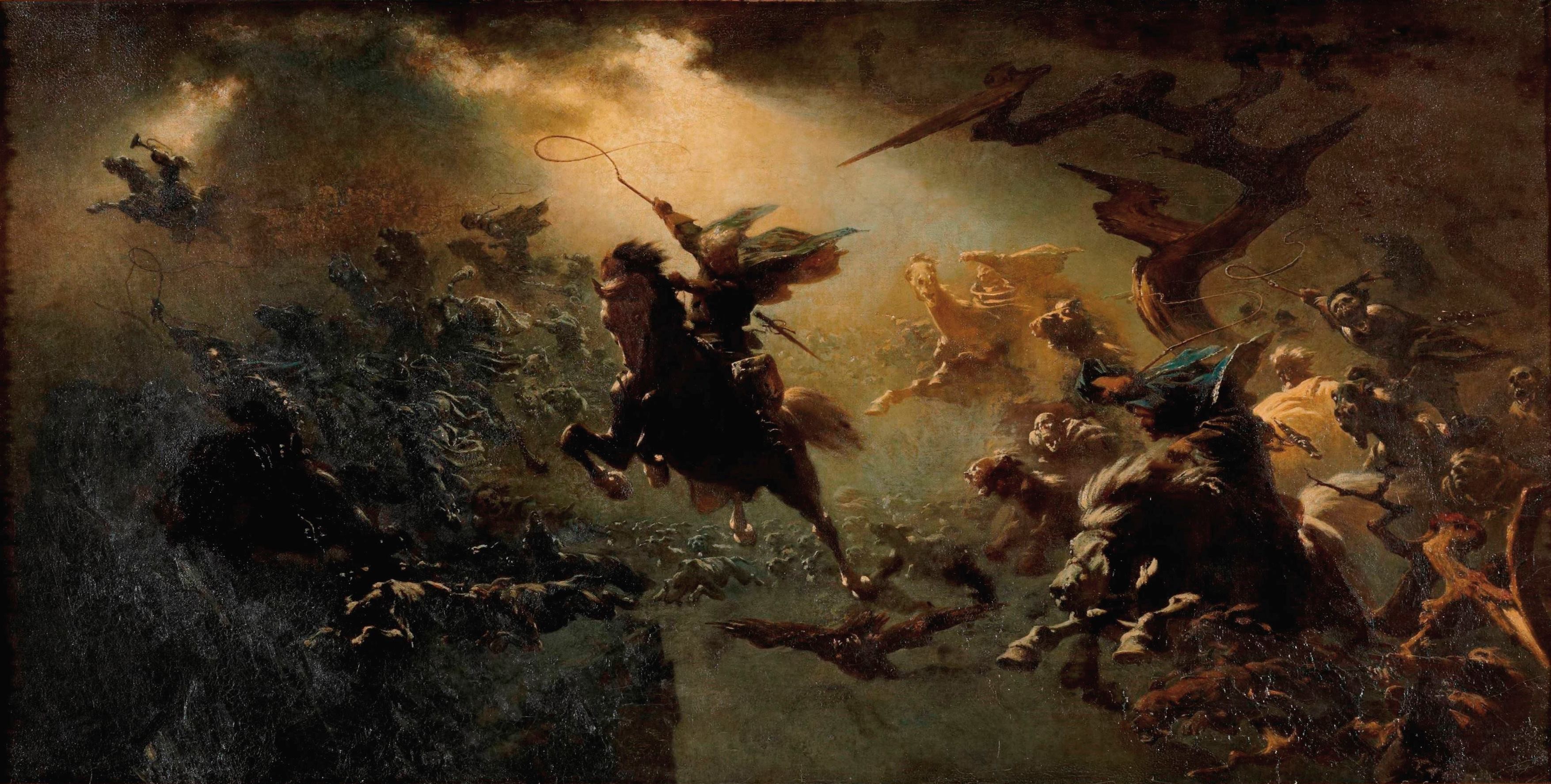The Wild Hunt by Peter Nicolai Arbo HD Wallpaper