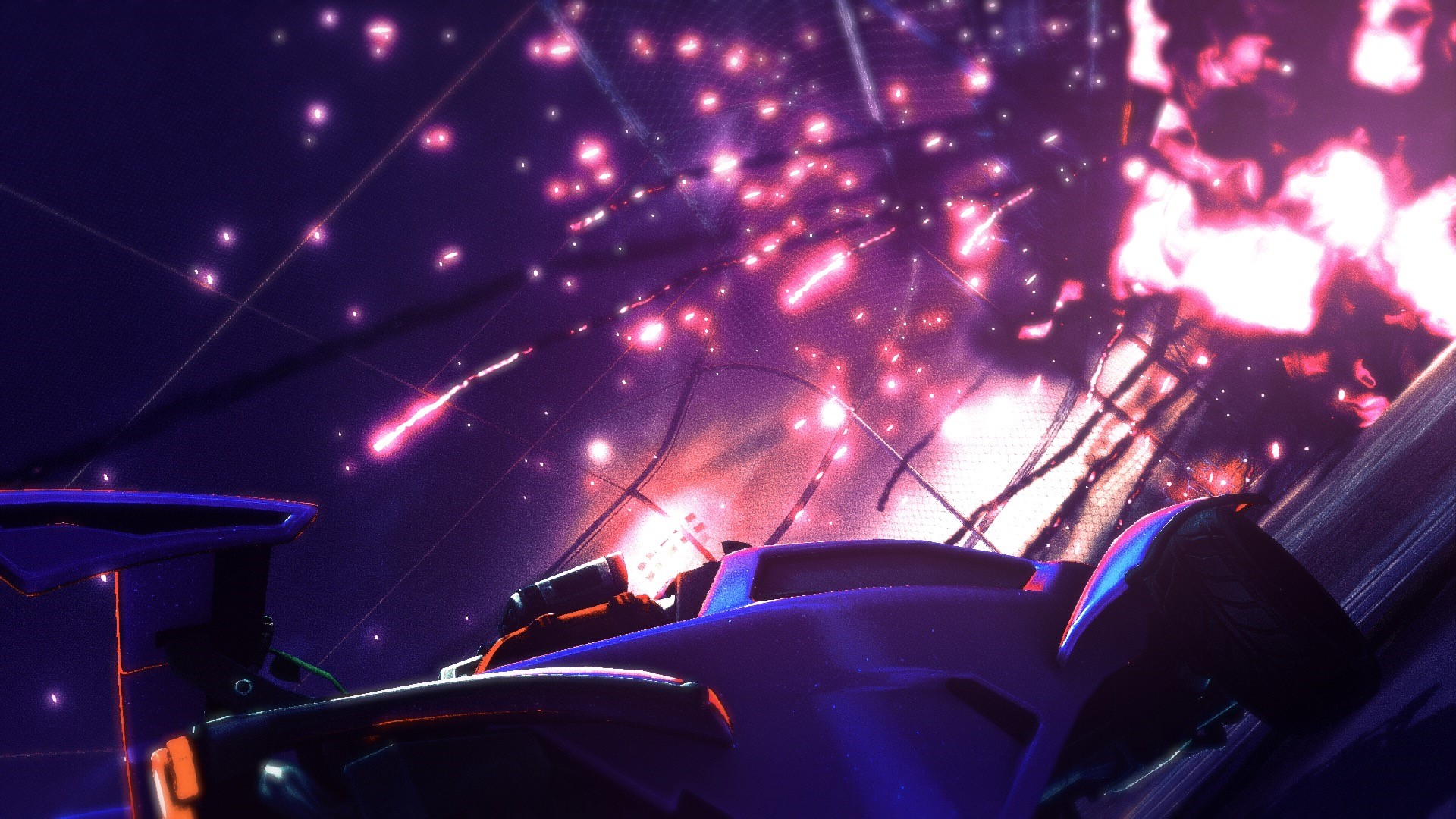 Rocket League racer with pink sparks HD Wallpaper