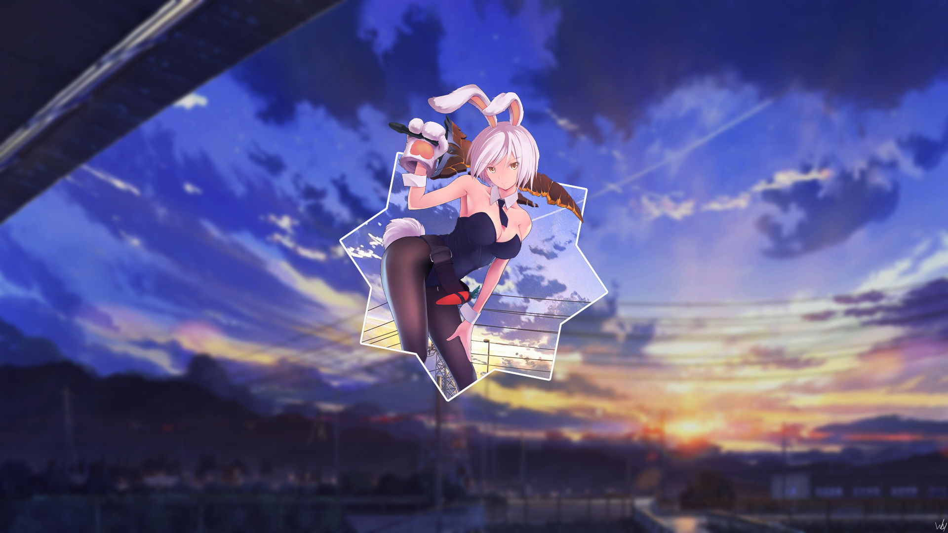 Riven from League of Legends bunny outfit HD Wallpaper