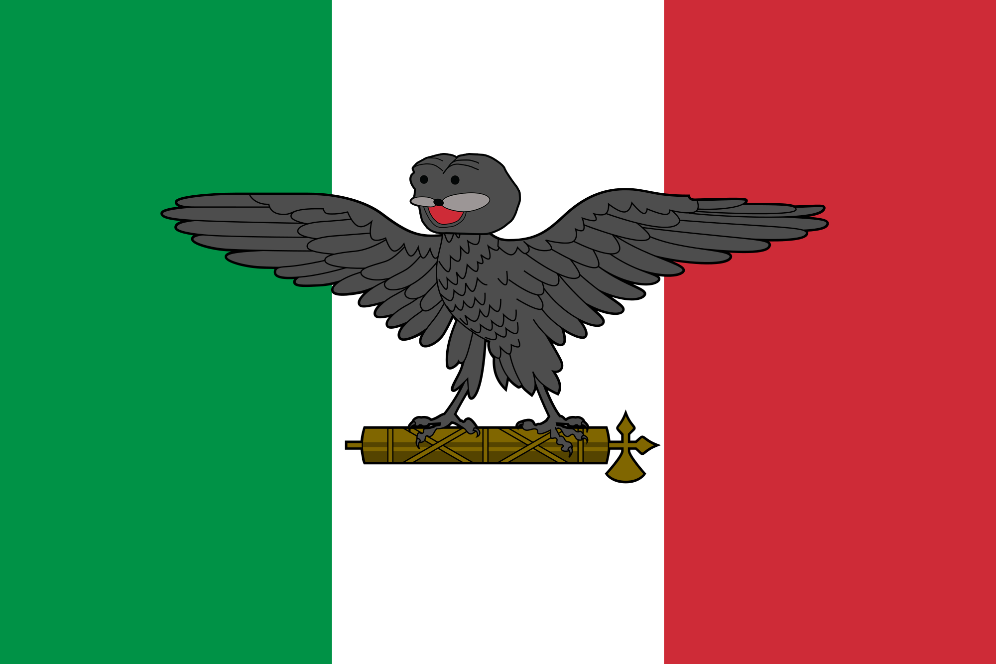 Italian flag with a cartoon eagle and fasces HD Wallpaper
