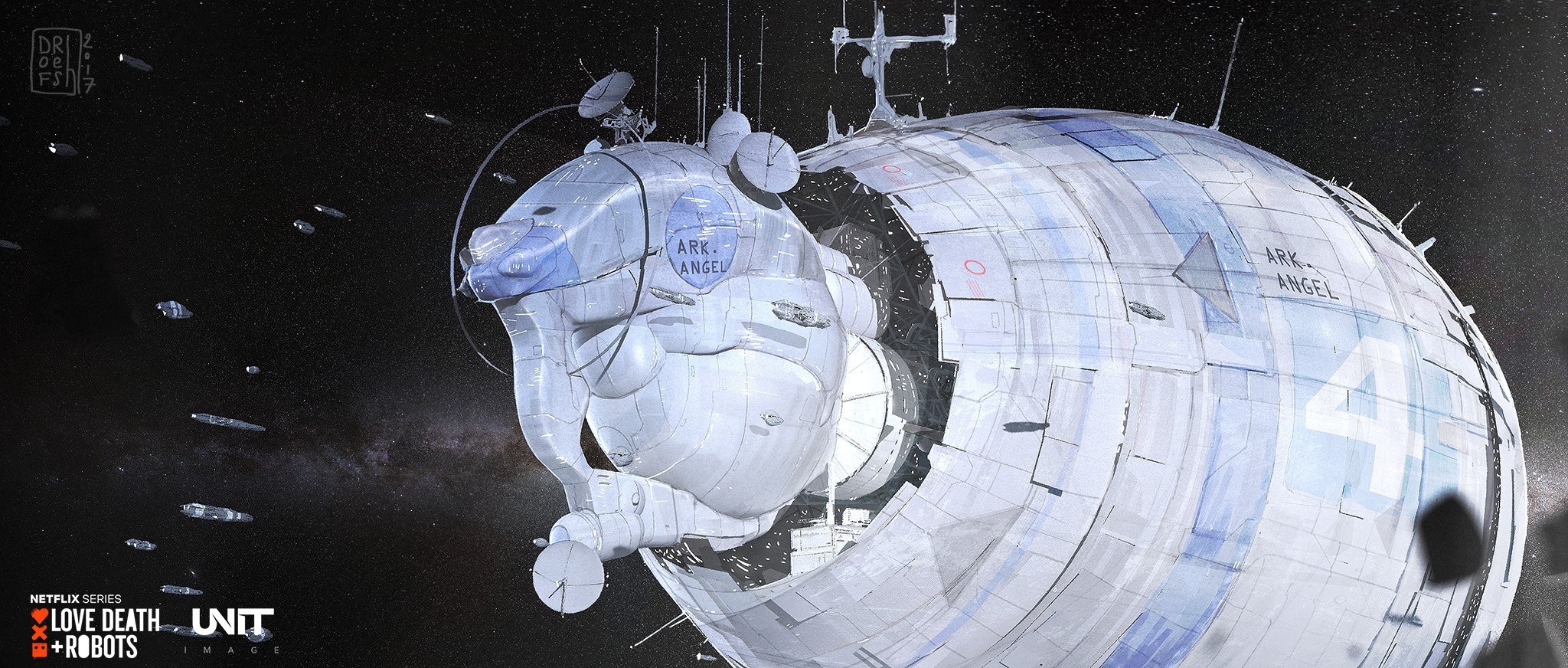 Ark Angel spaceship from Love Death & Robots HD Wallpaper