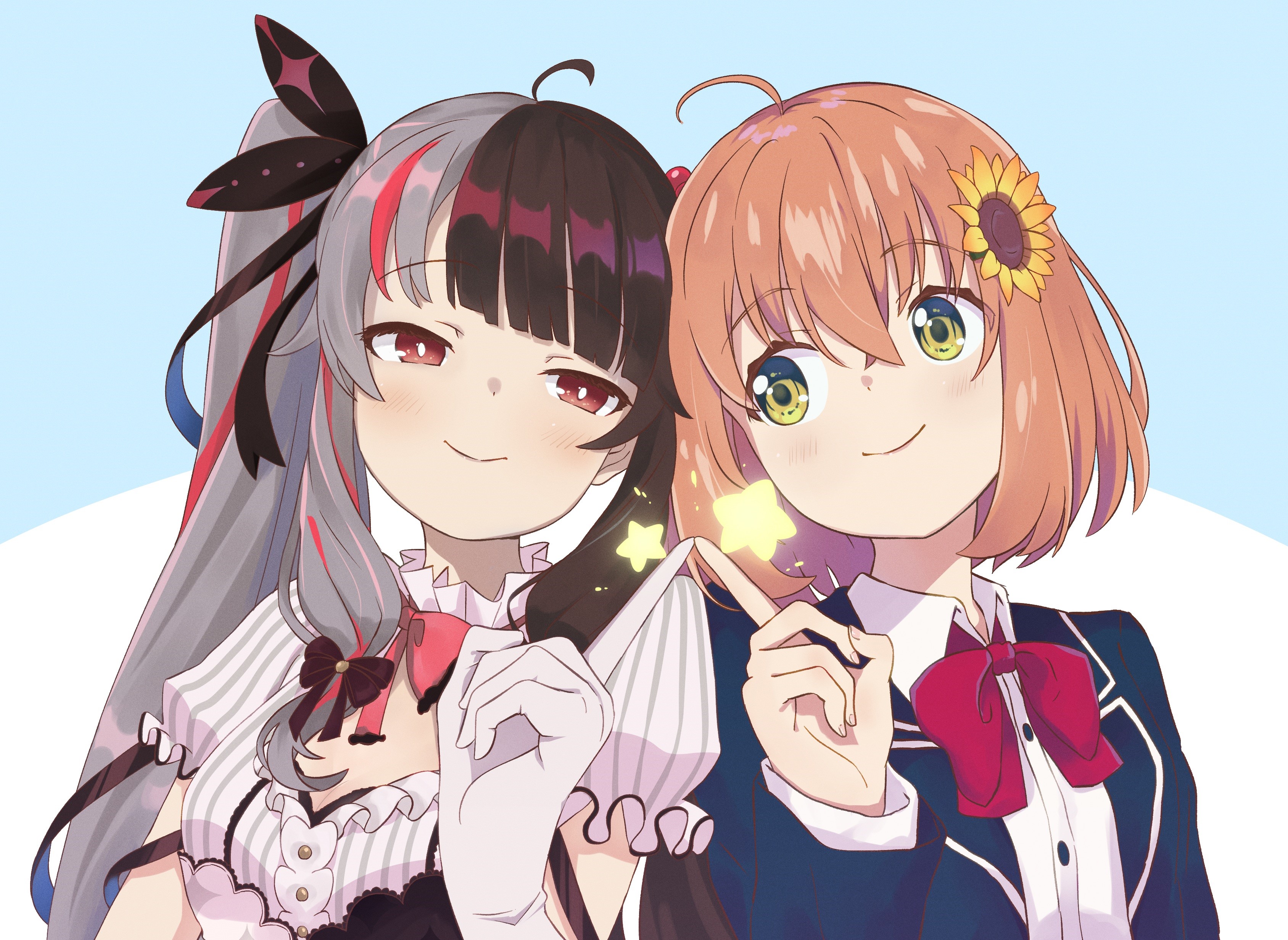 Honma Himawari and friend with stars HD Wallpaper