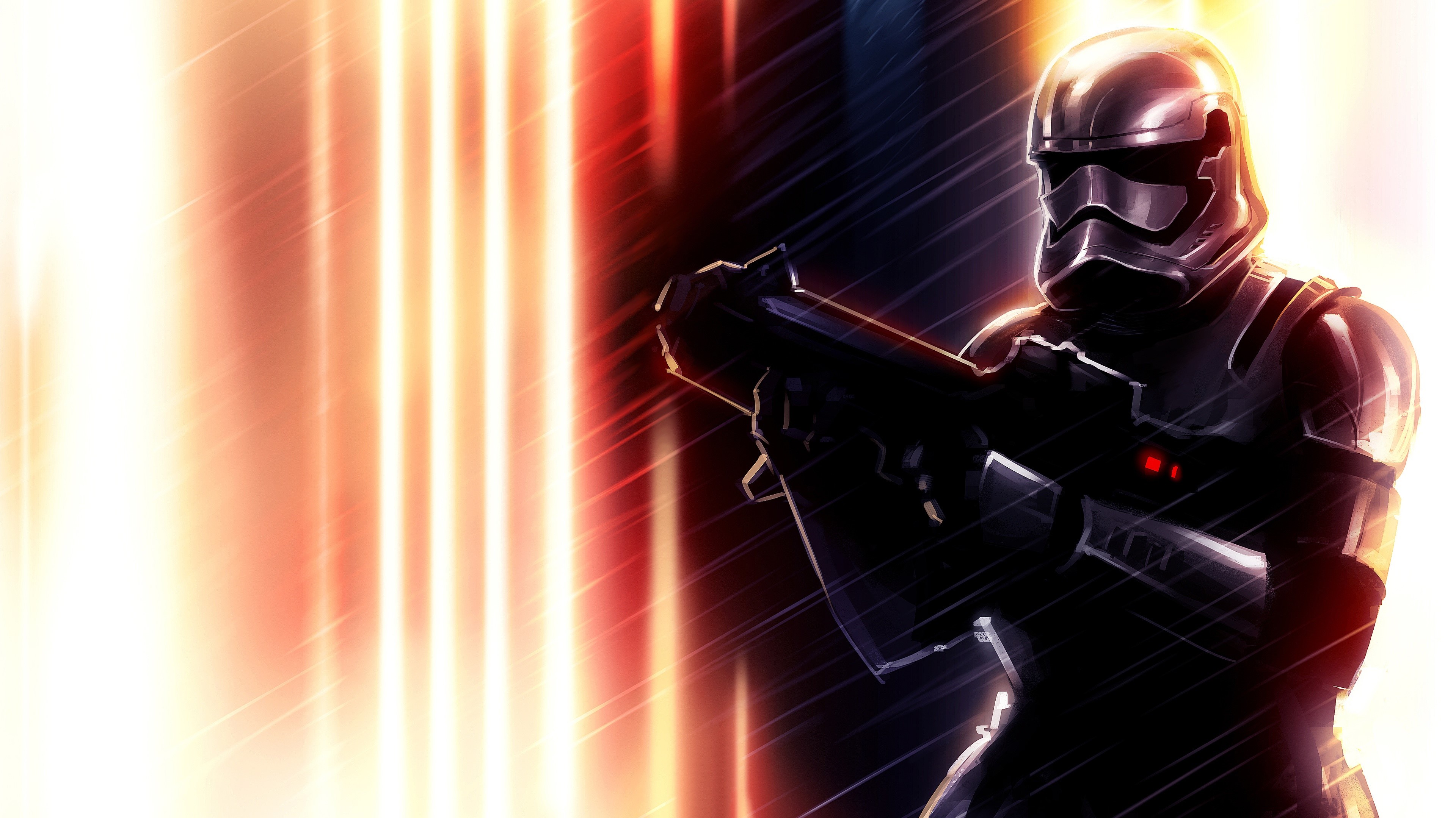 First Order Stormtrooper from Star Wars holding a blaster HD Wallpaper