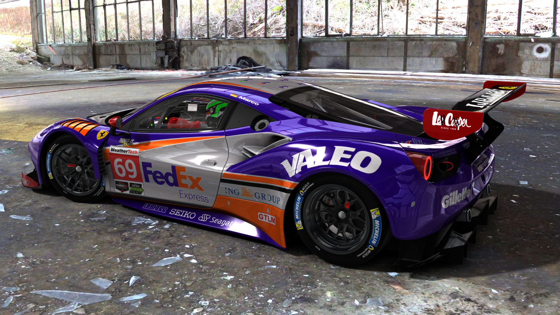 Ferrari 488 GTE FedEx Racing Car HD Wallpaper