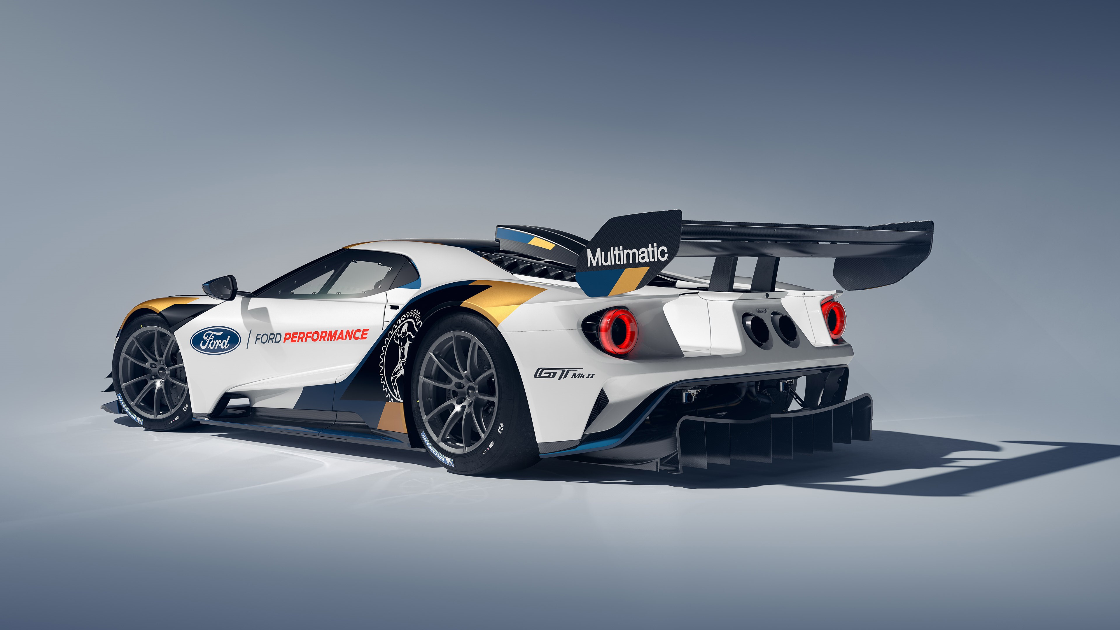 Ford GT Mk II race car with Multimatic branding HD Wallpaper
