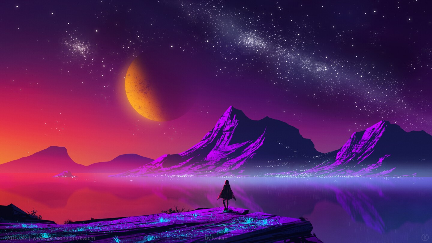 Sunset Over Mystical Island by Kvacm HD Wallpaper