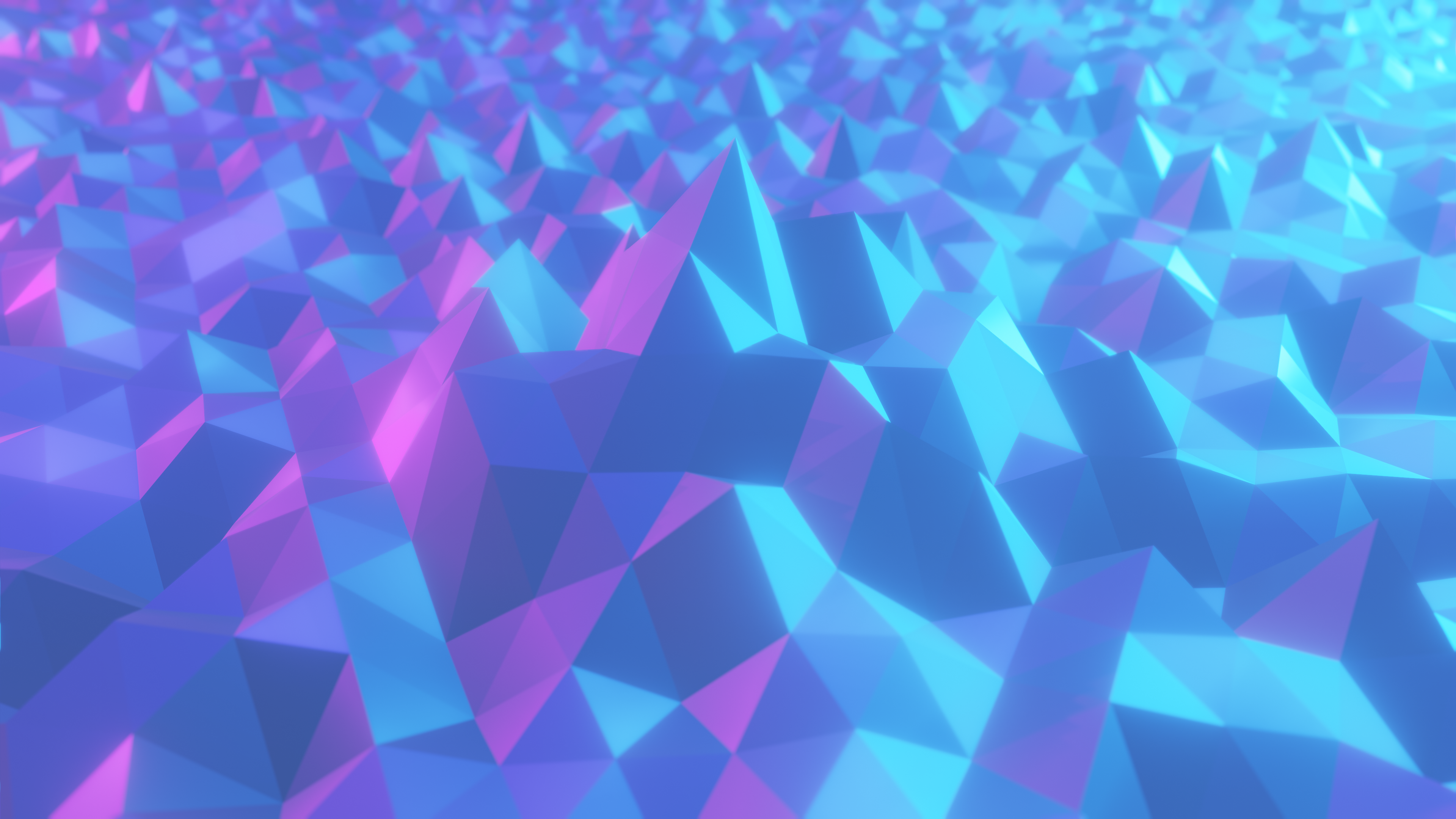 Abstract low poly landscape with purple and blue hues HD Wallpaper