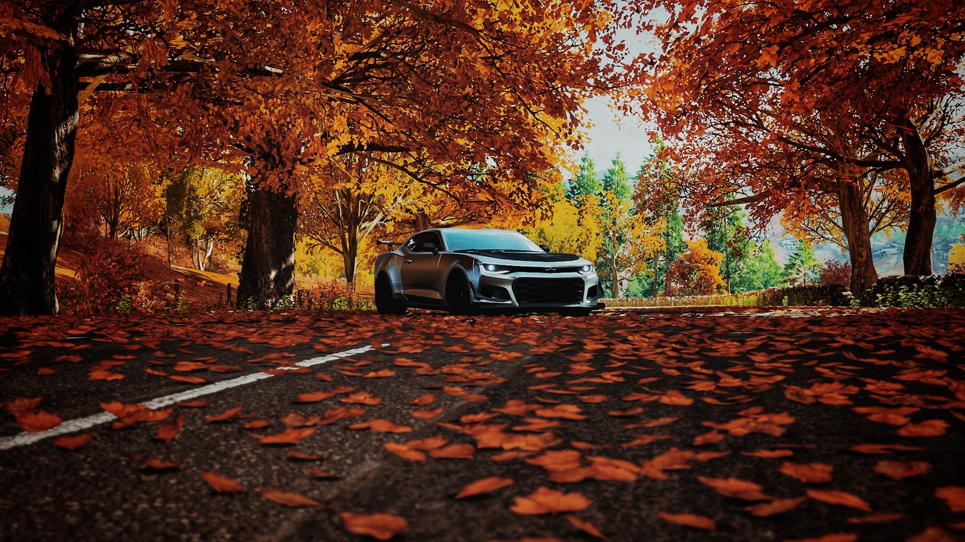 Chevrolet Camaro ZL1 1LE in Forza Horizon 4 during fall HD Wallpaper