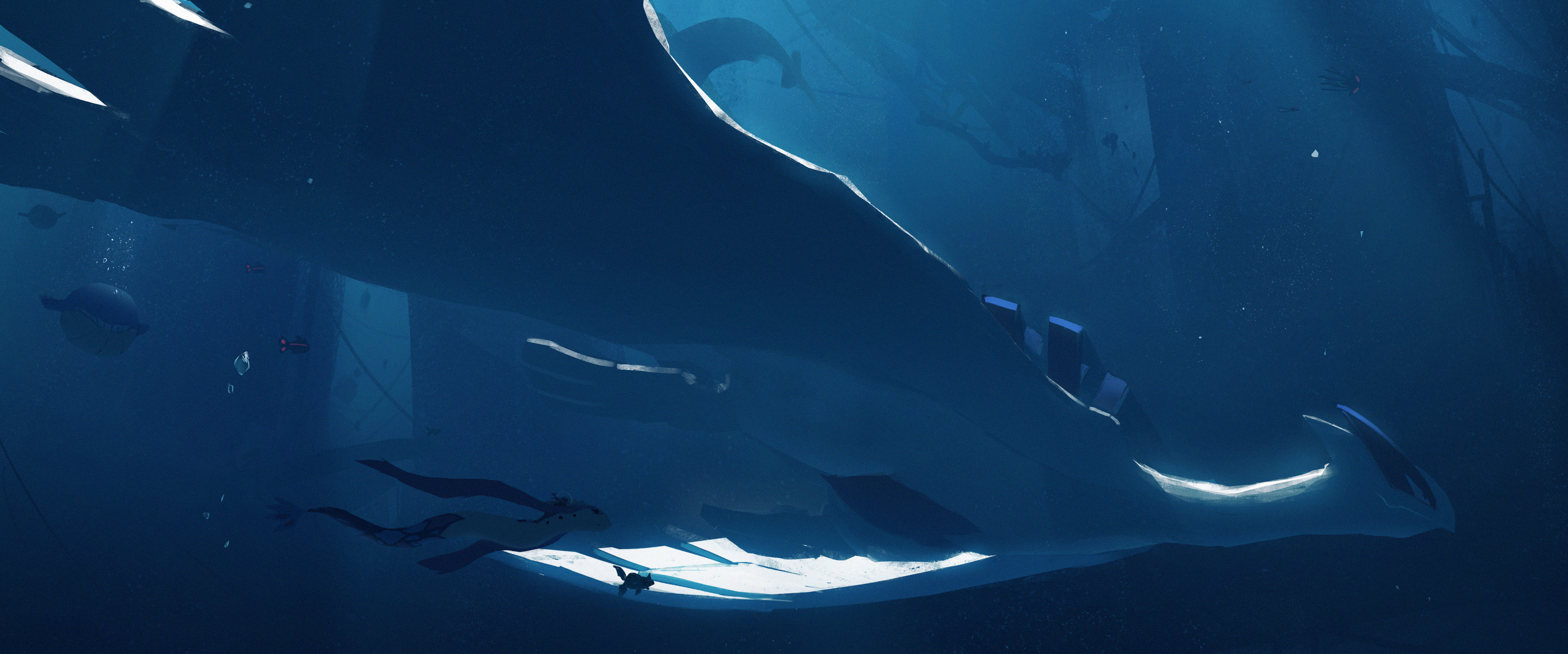 Lugia from Pokémon underwater HD Wallpaper